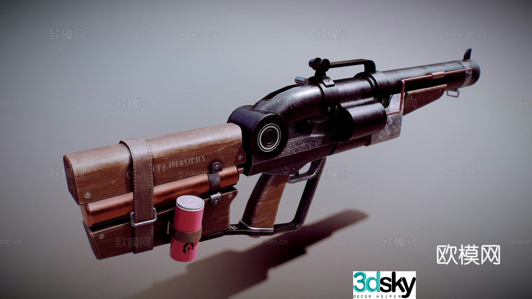 steampunk shotgun 3d model