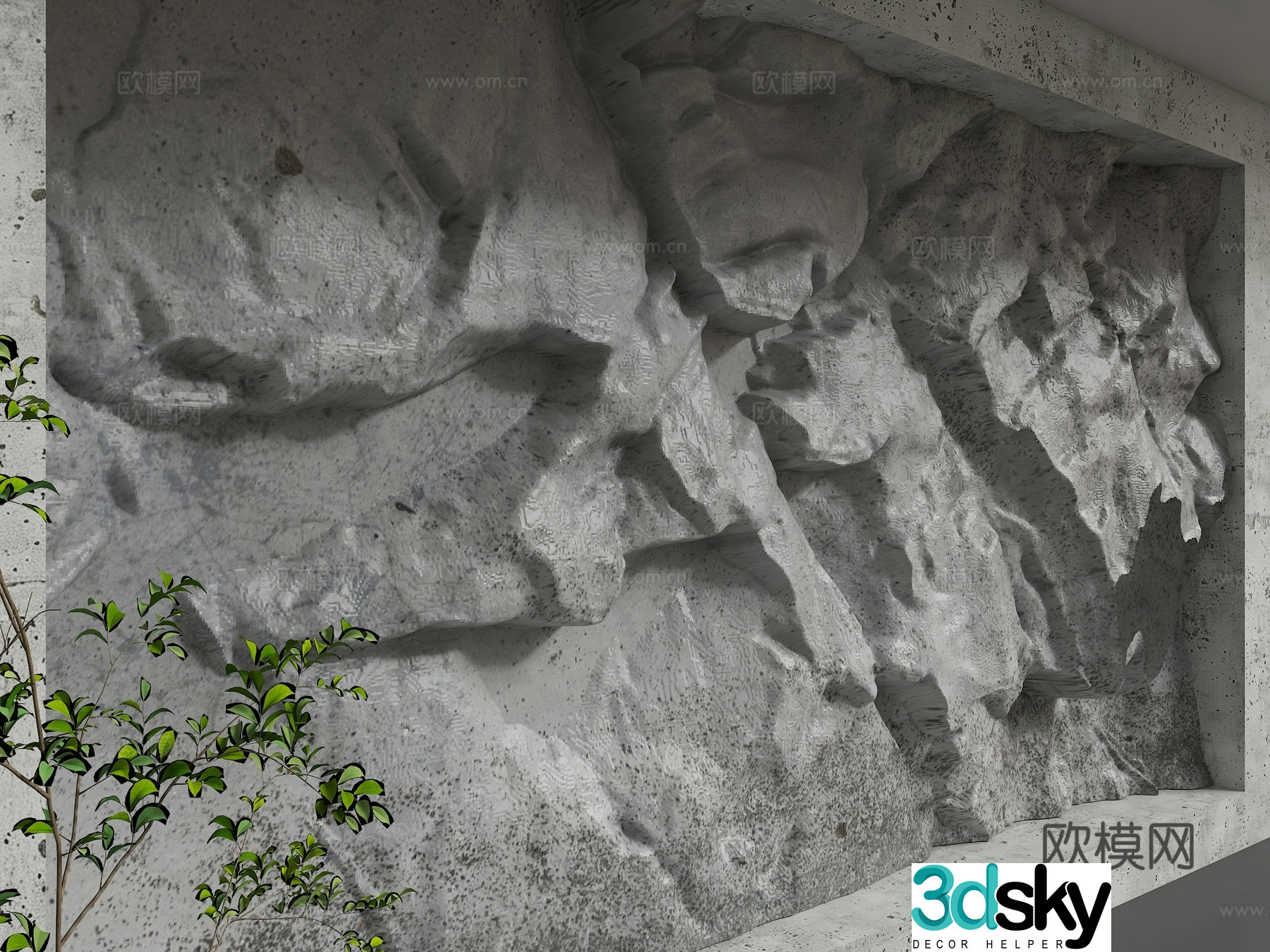 Modern background wall 3d model