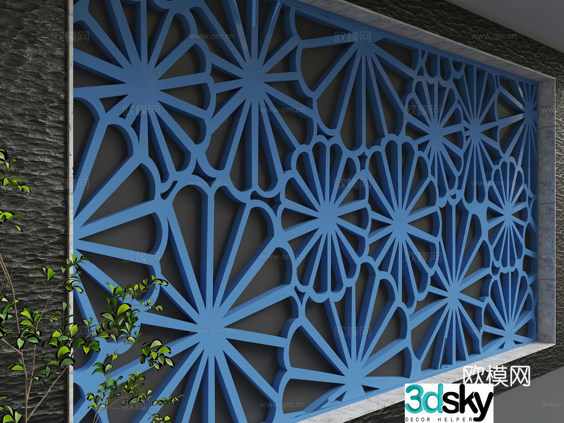 Modern background wall 3d model