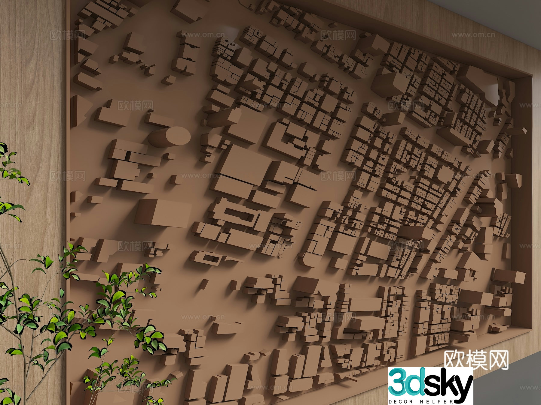 Modern background wall 3d model