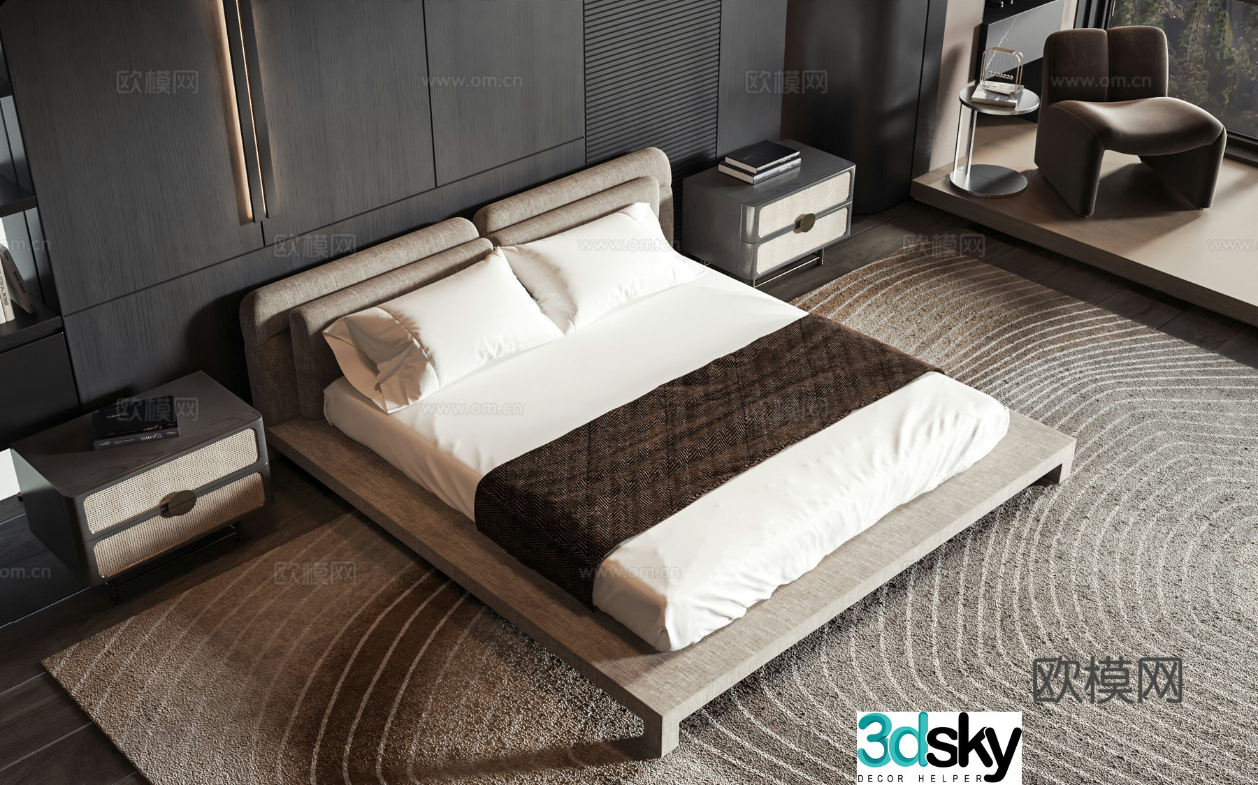 Modern style product bed 3d model
