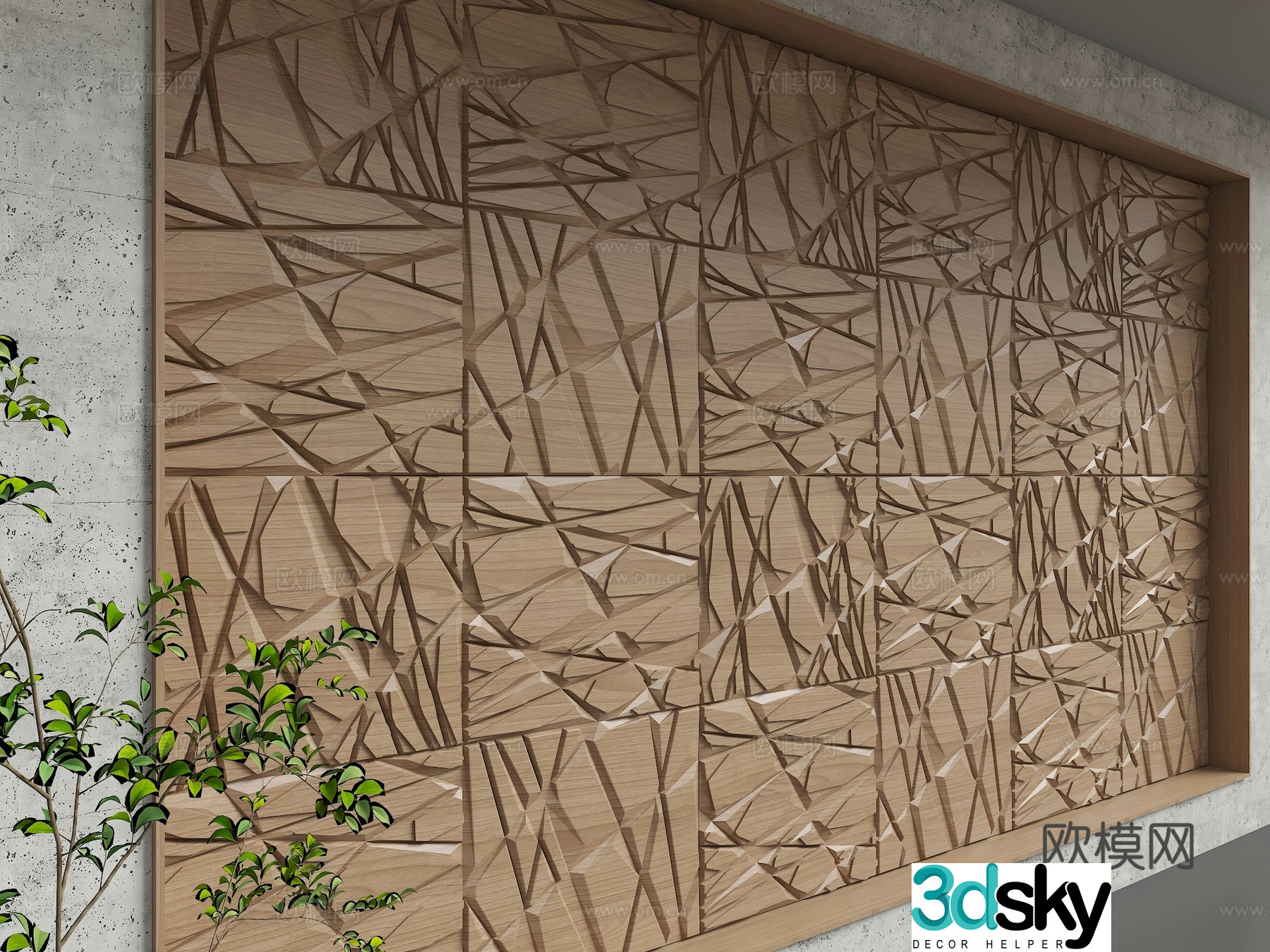 Modern background wall 3d model