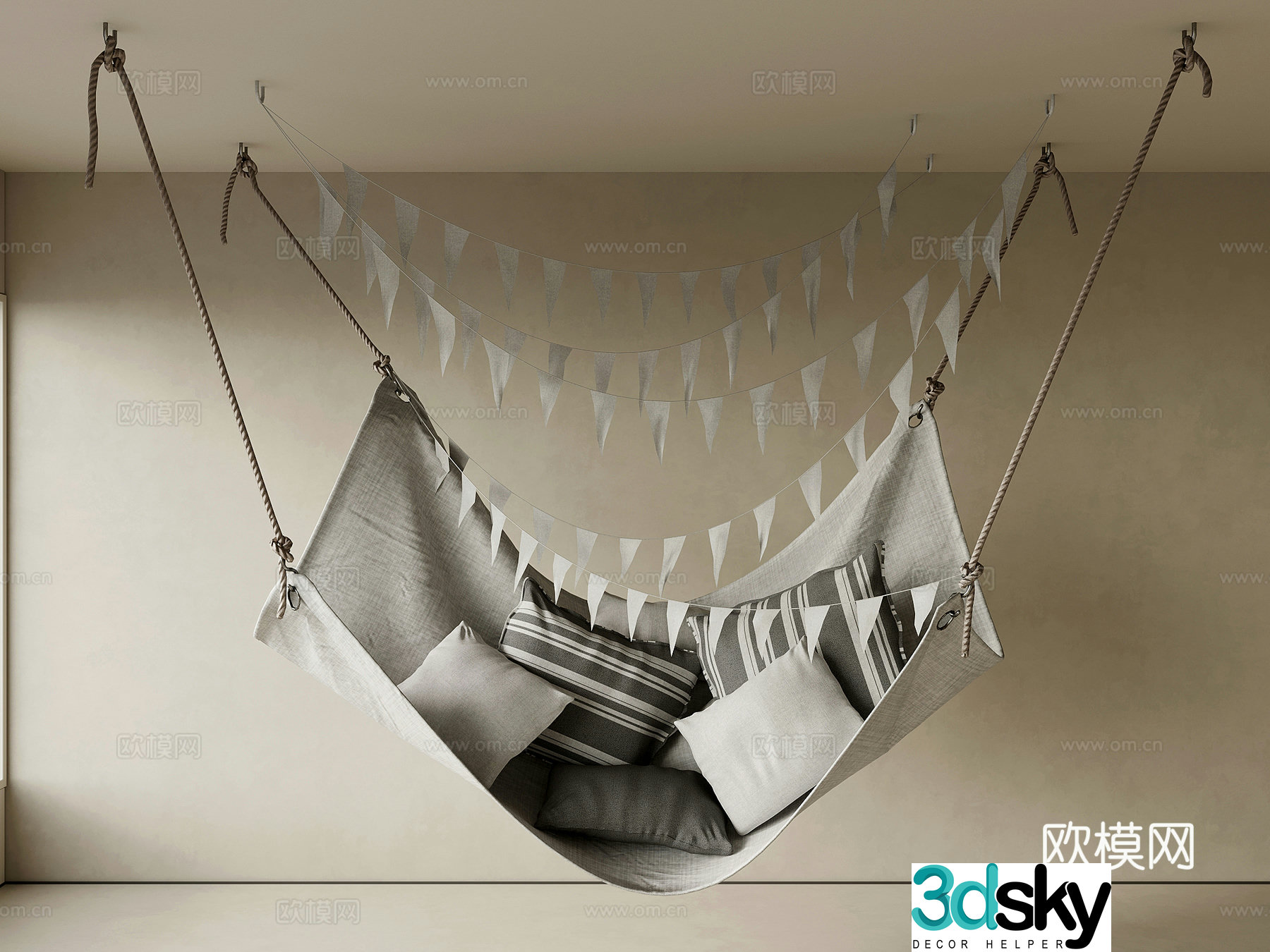 Hammock Modern Hammock Pillow 3D Model
