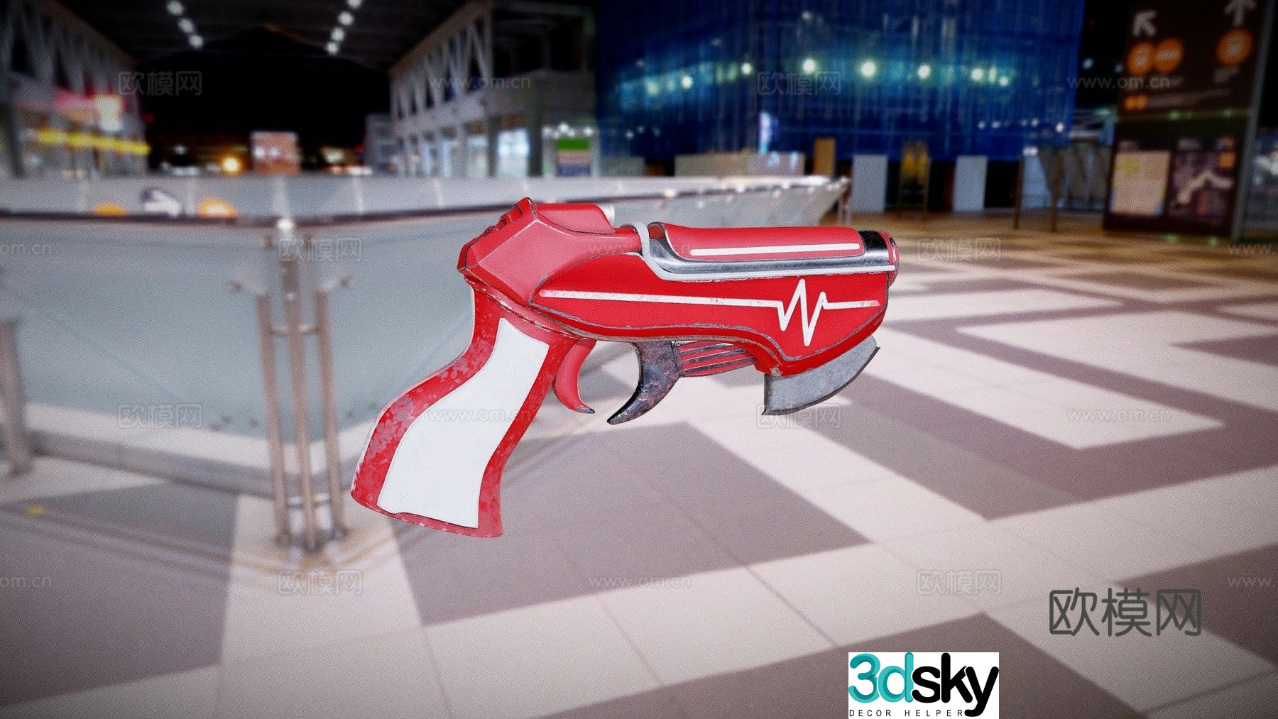 Retro toy gun 3d model