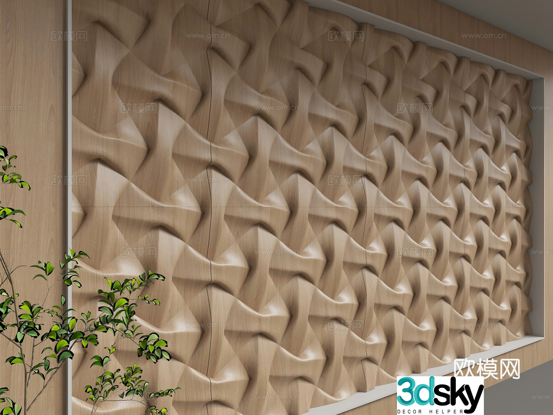Modern background wall 3d model