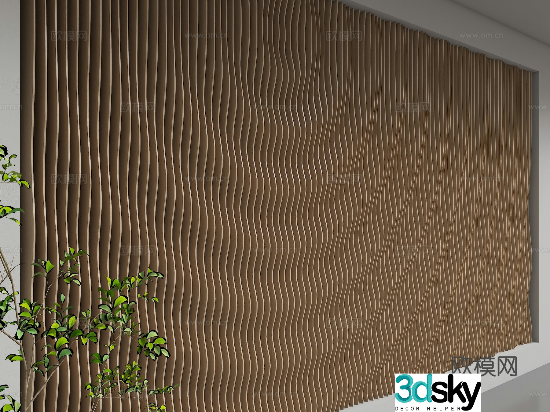 Modern background wall 3d model