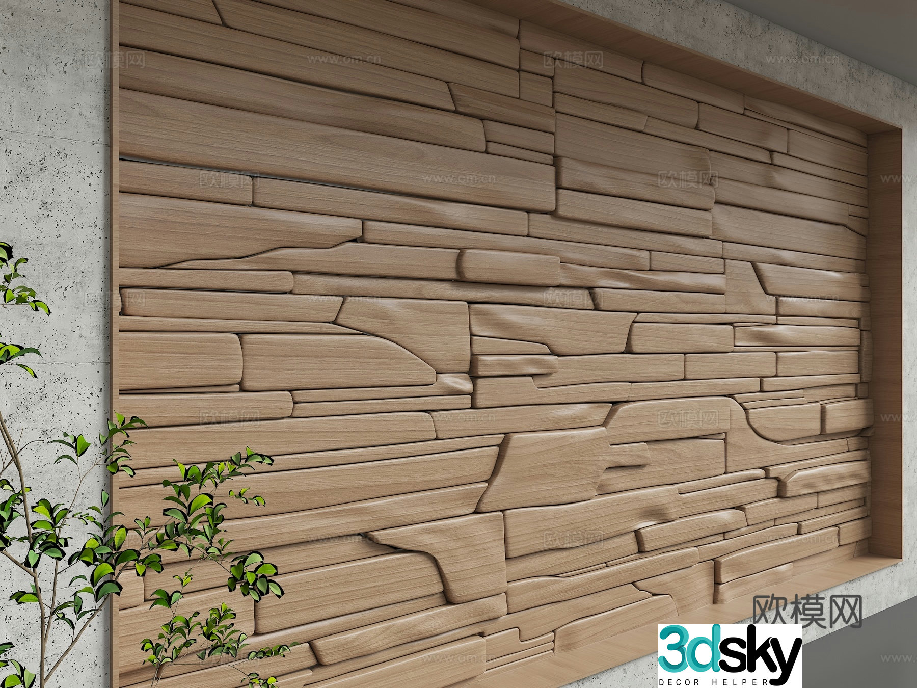 Modern background wall 3d model