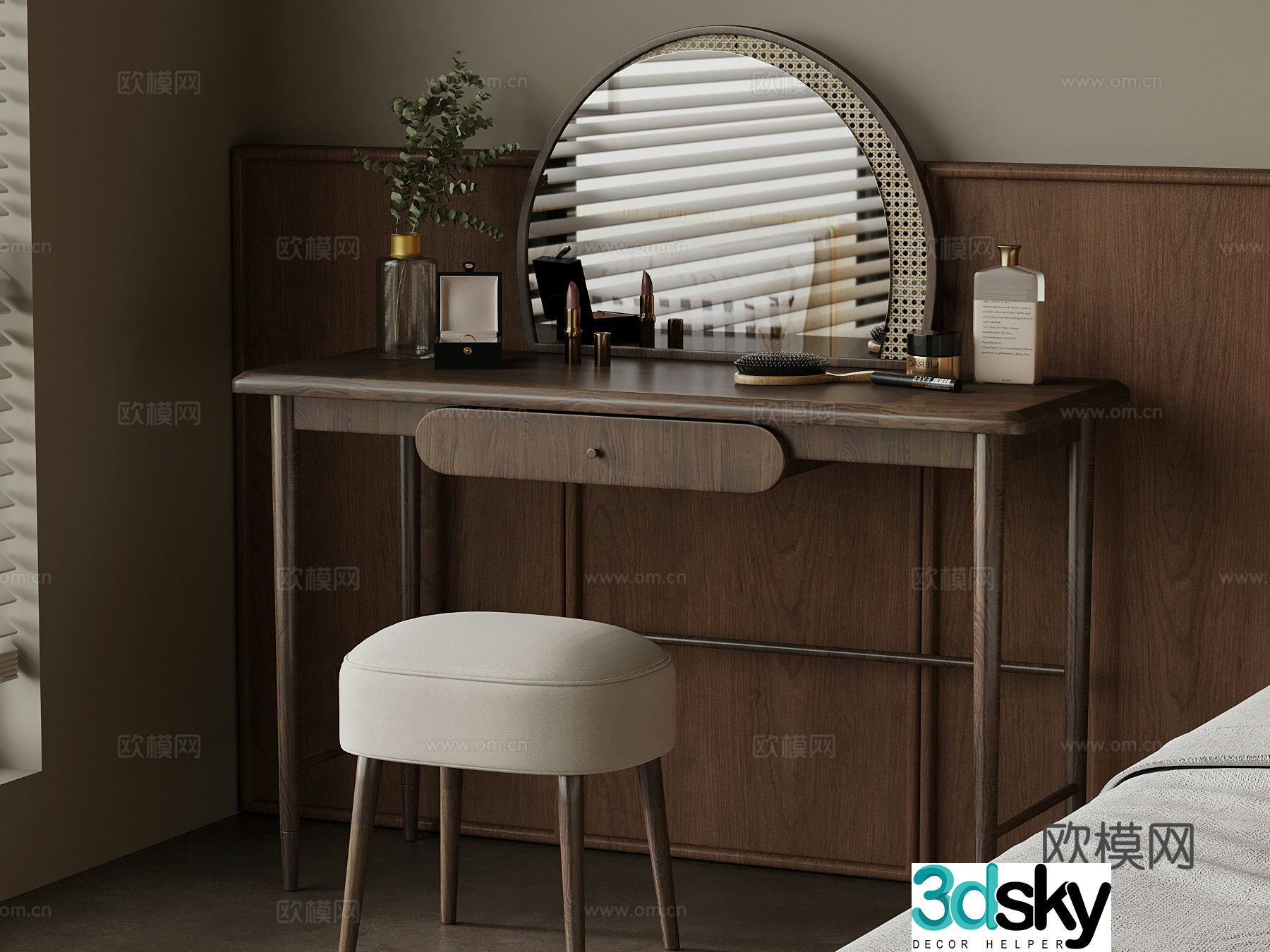 Dressing table medieval style dressing table 3D model