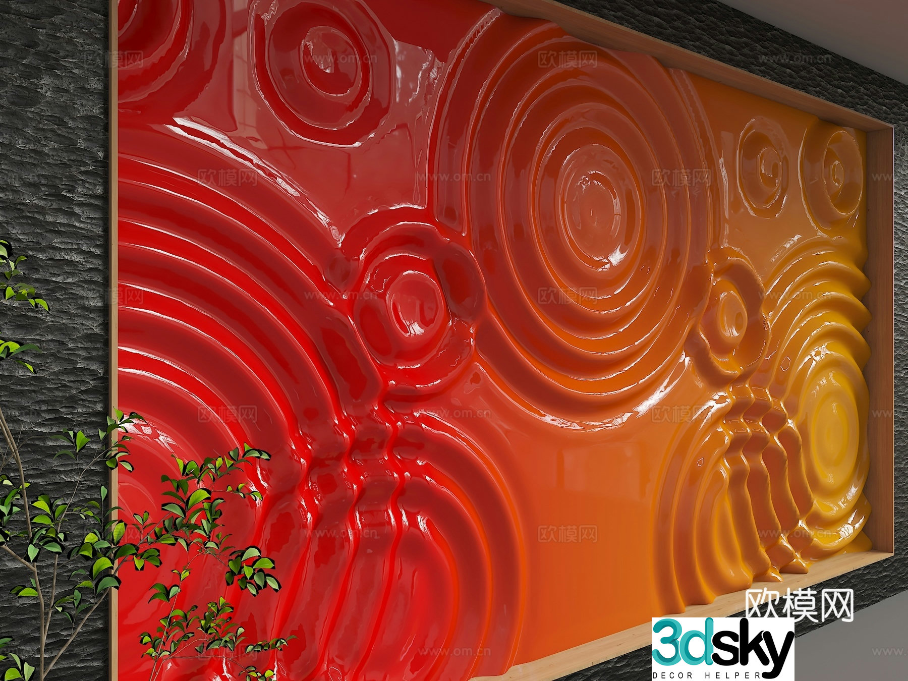 Modern background wall 3d model