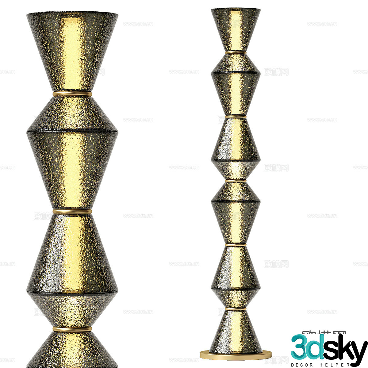 Modern Italian light luxury glass floor lamp 3D model