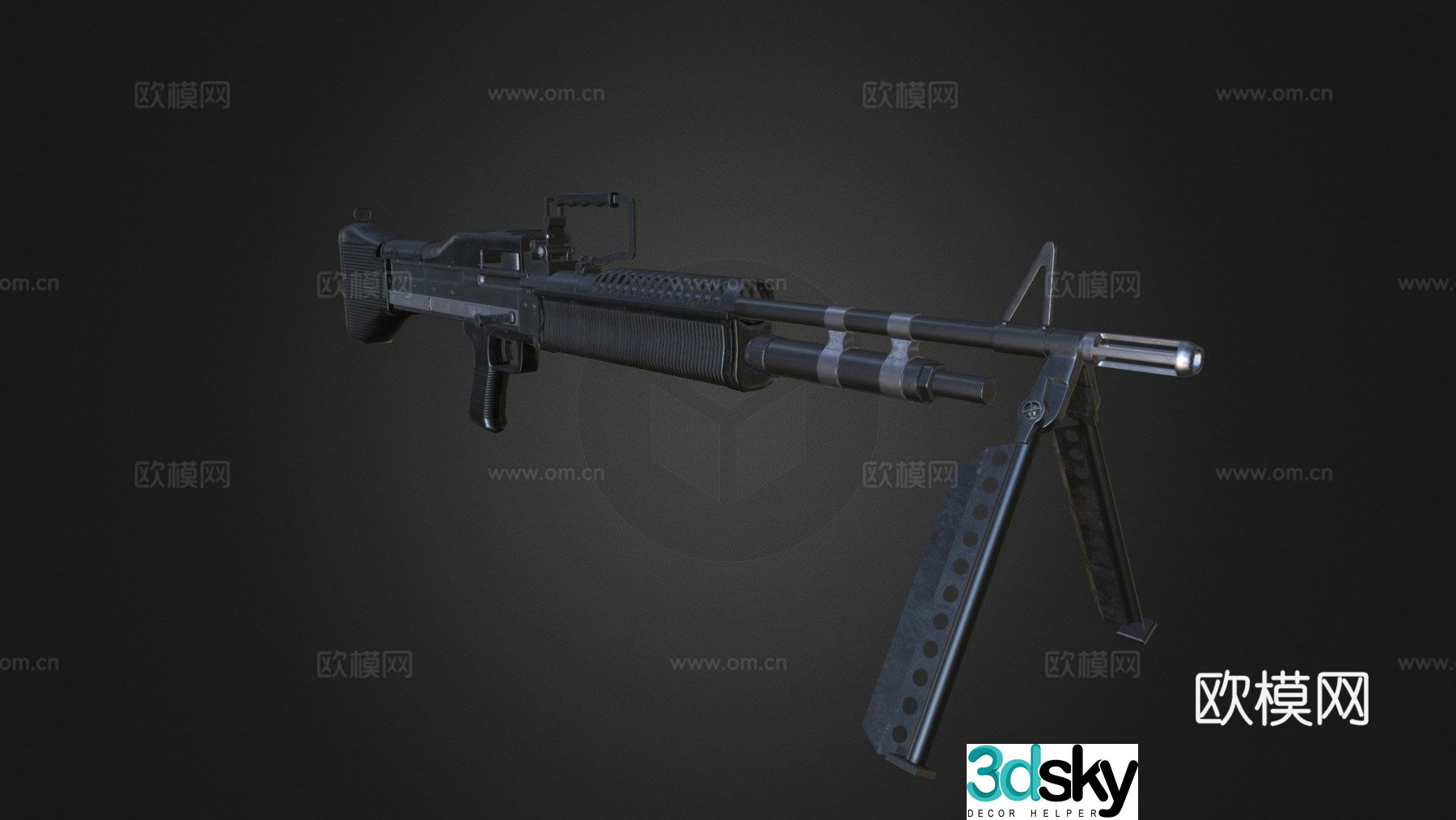 M60 machine gun - low polygon 3d model