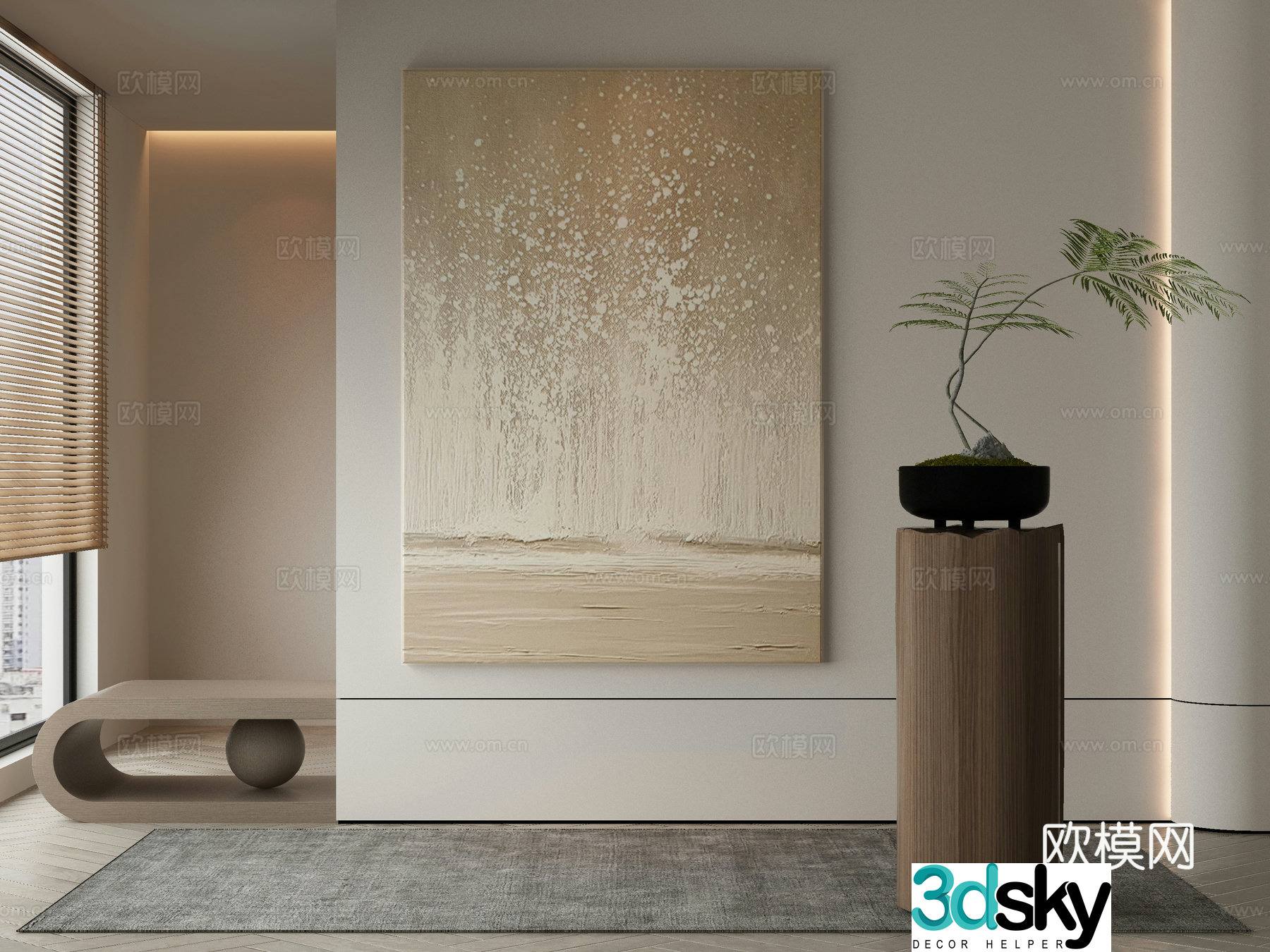 Modern Wasabi Hanging Painting Oil Painting 3D Model