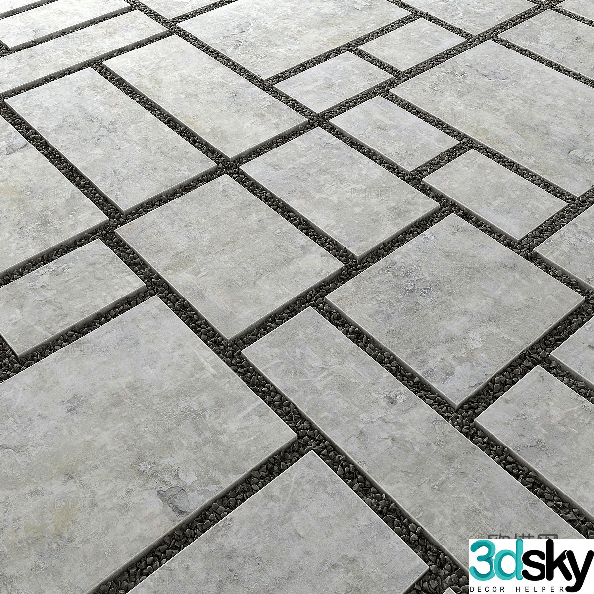 Outdoor brick square brick 3d model