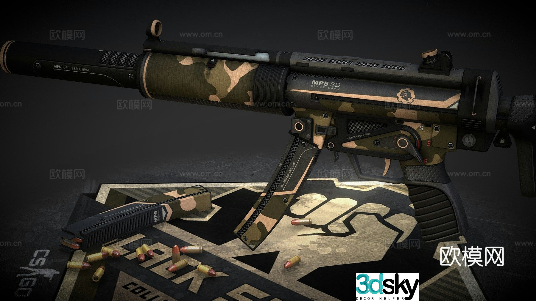 MP5-SD black sand 3d model