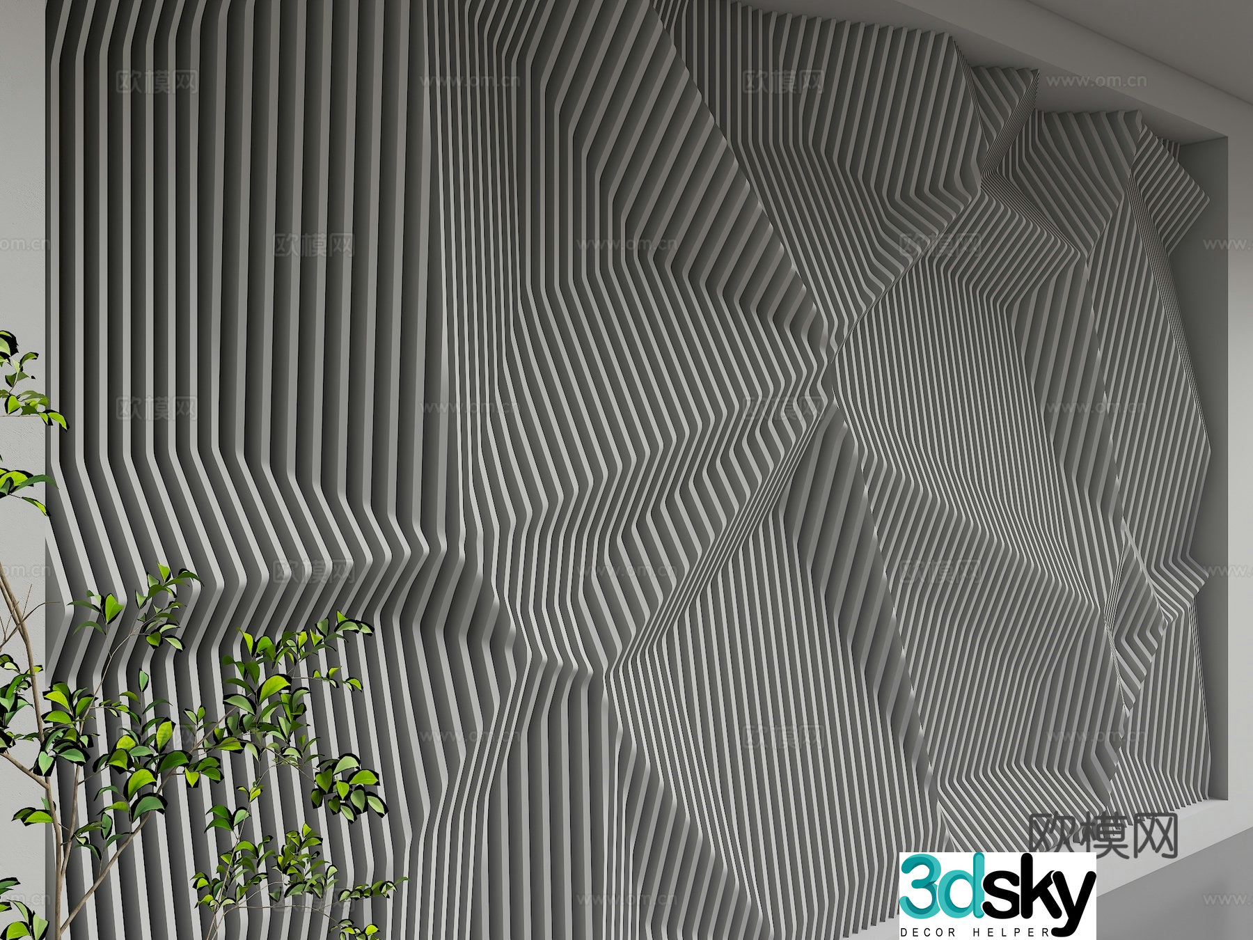 Modern background wall 3d model