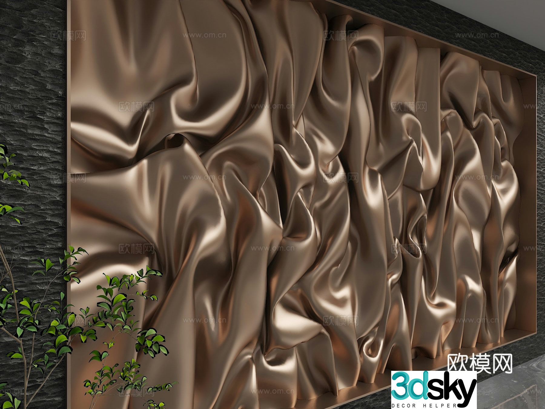 Modern background wall 3d model