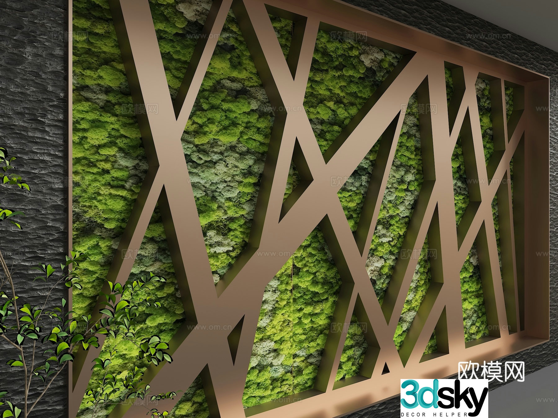 Modern background wall 3d model