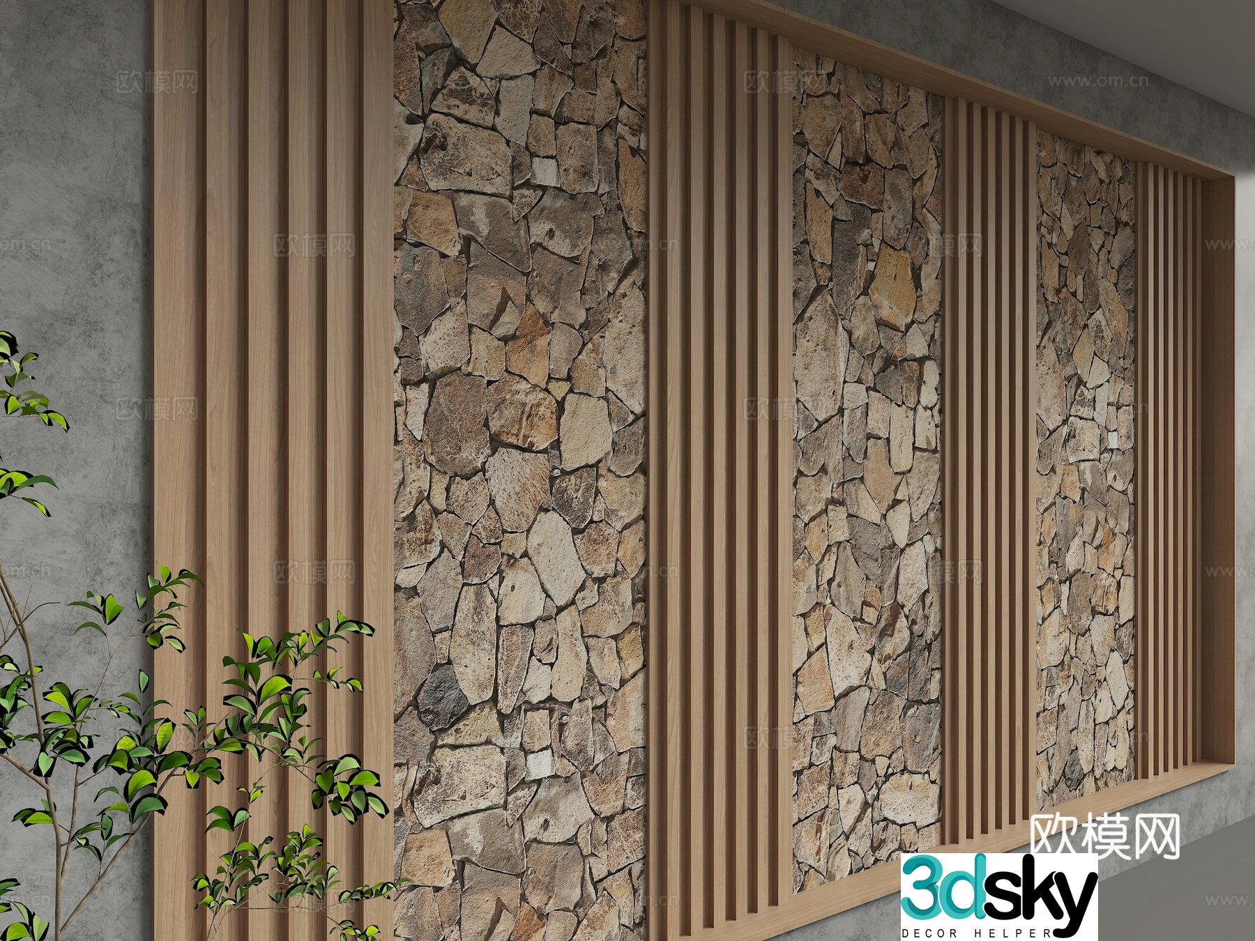 Modern background wall 3d model