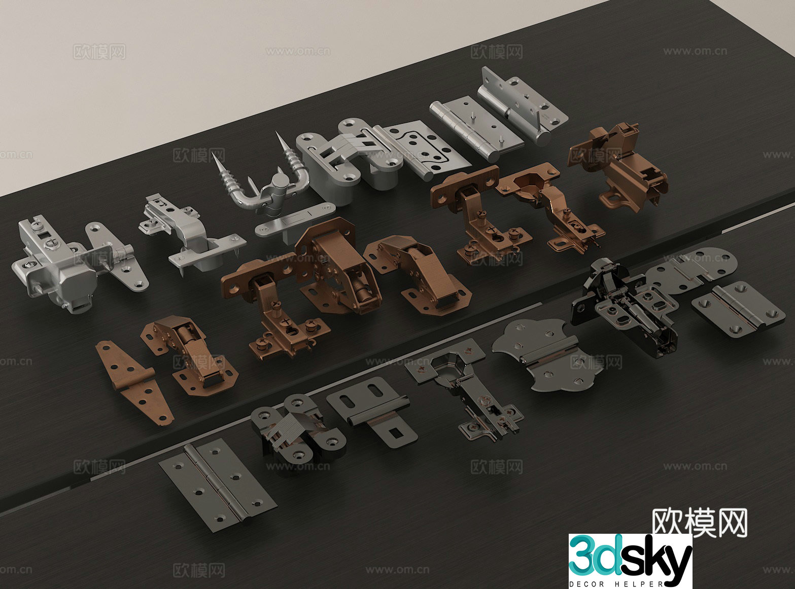 Furniture Hardware Hinges Metal Hinges Hardware Accessories Home Building Materials 3D Model