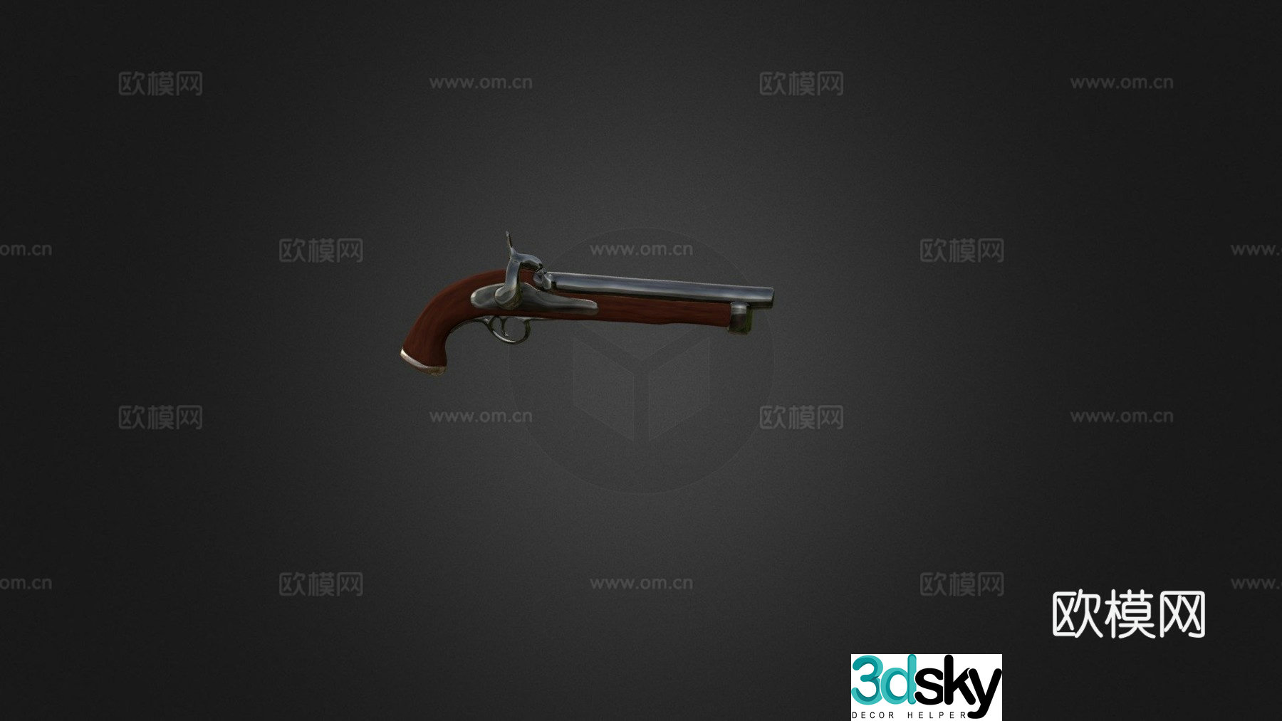 antique pistol 3d model