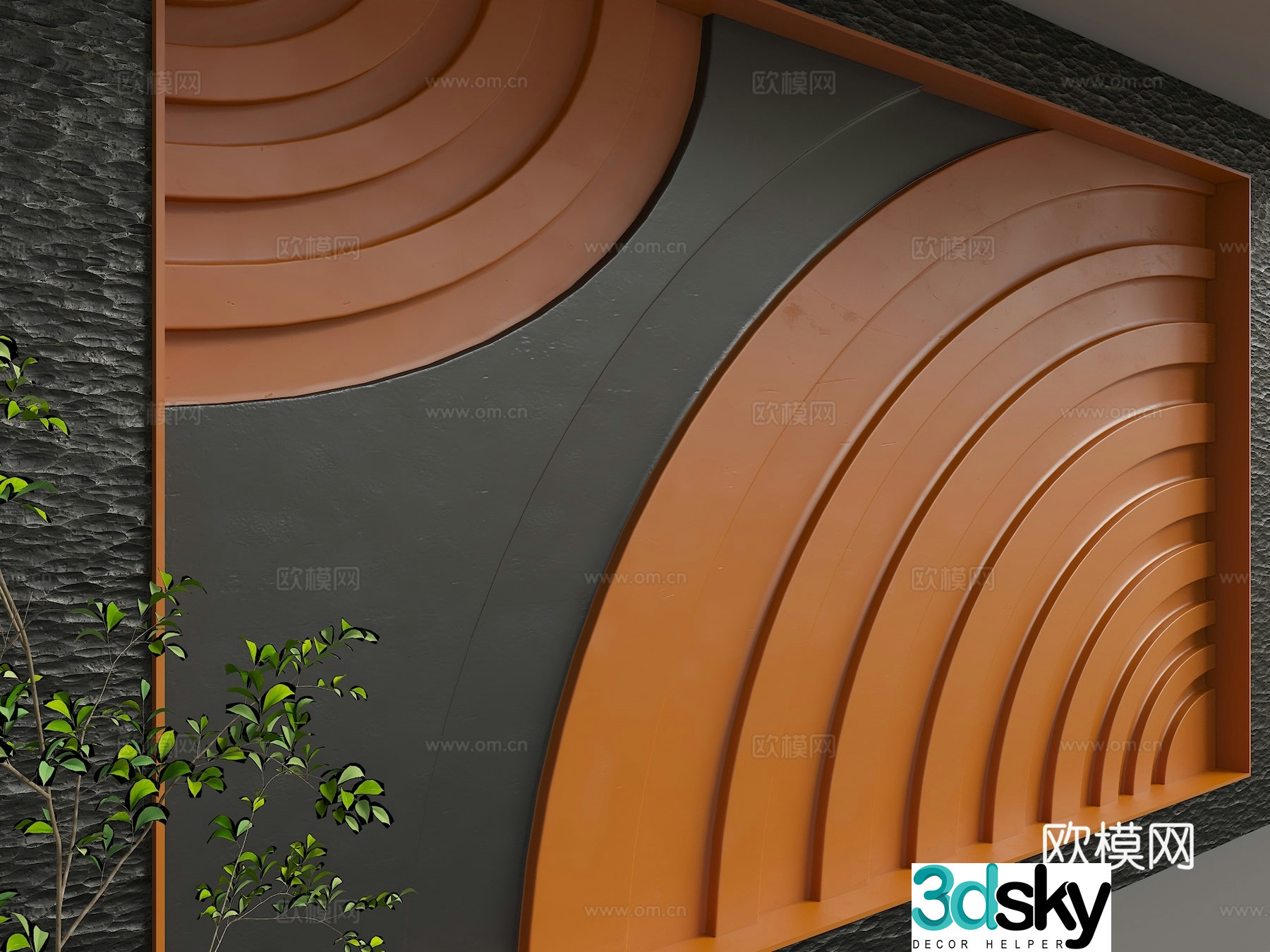 Modern background wall 3d model