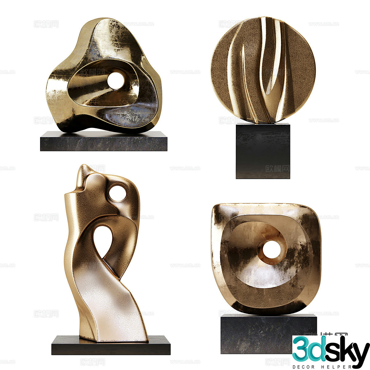 Modern light luxury handicraft sculpture ornaments 3D model