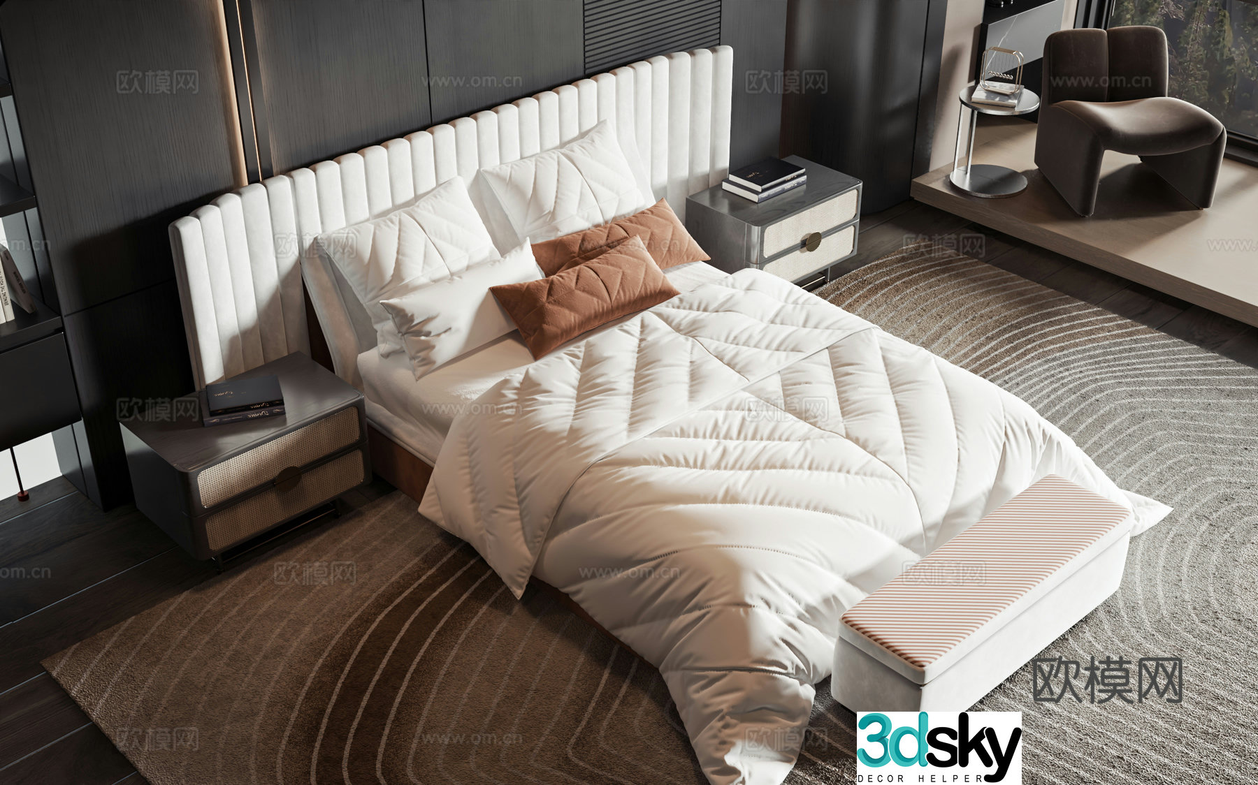 Modern style product bed 3d model