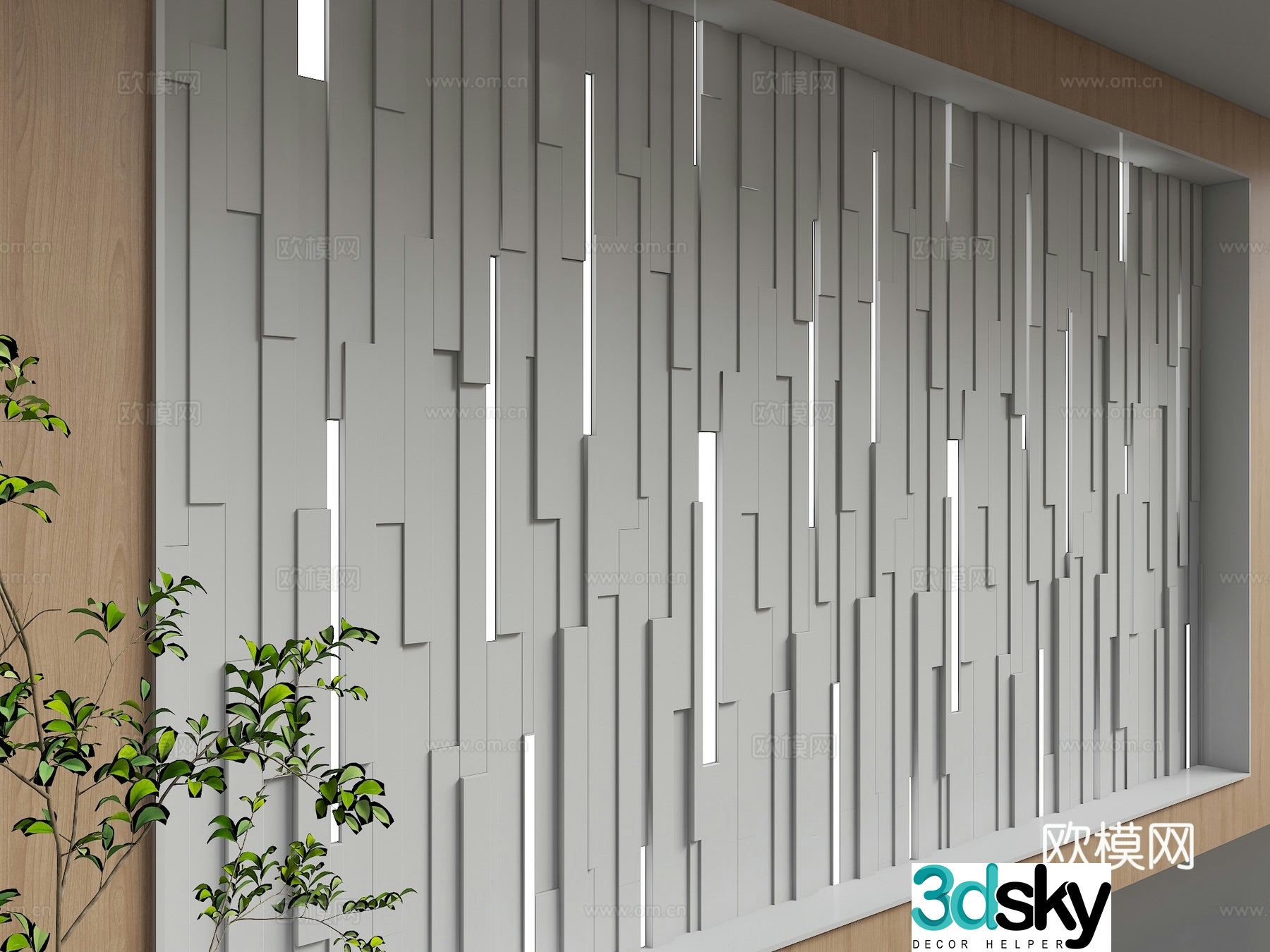 Modern background wall 3d model