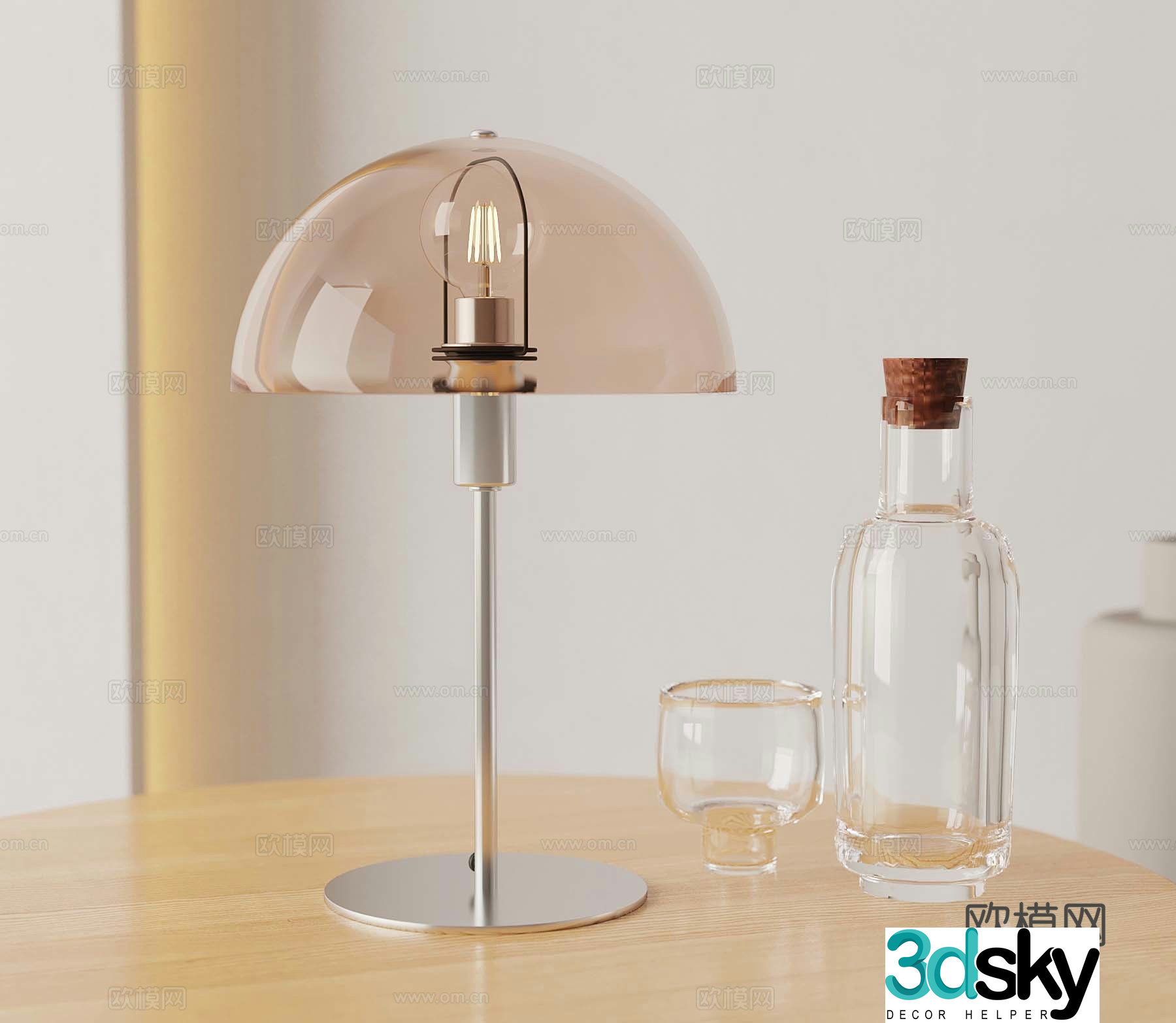 Modern desk lamp water cup water bottle 3d model