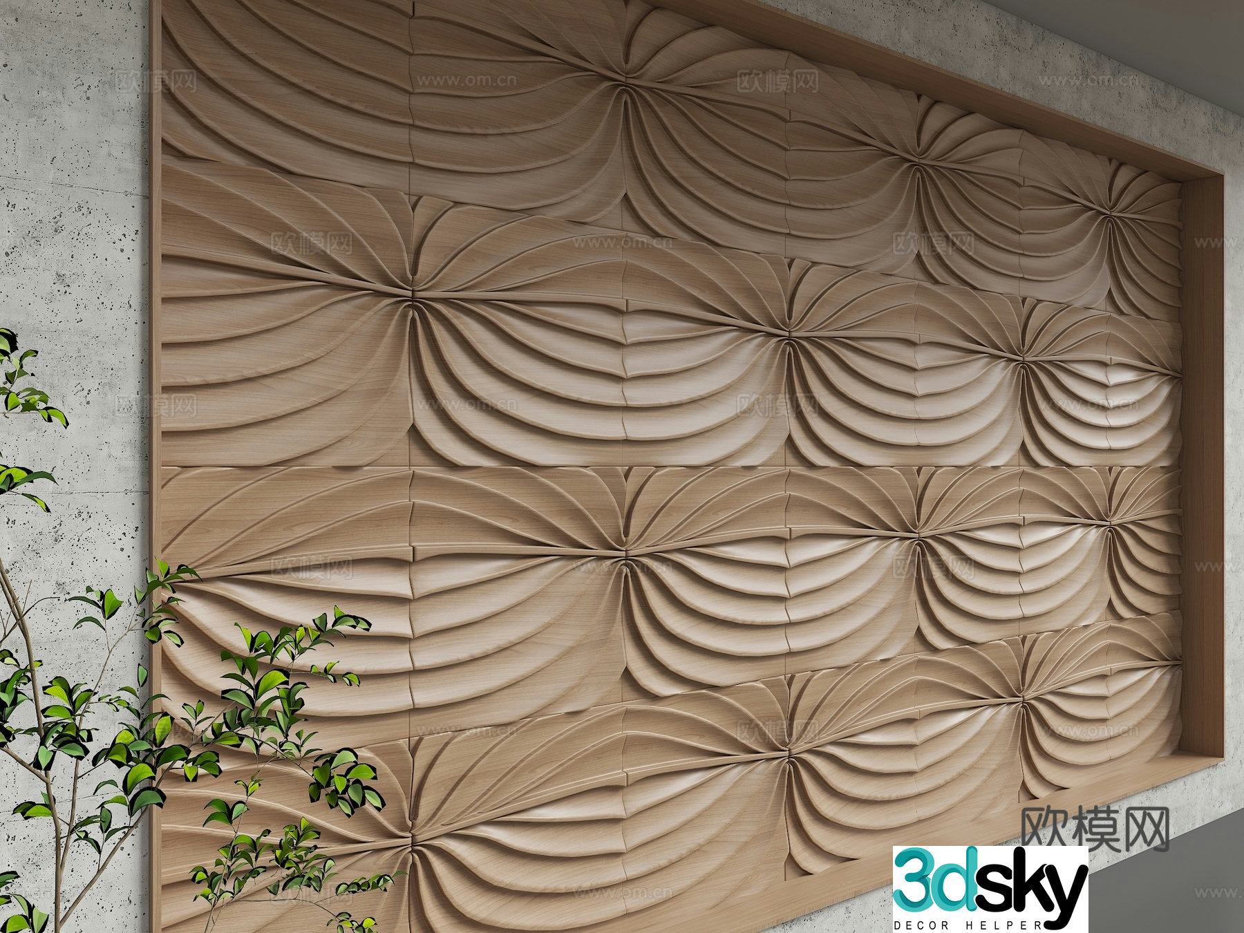 Modern background wall 3d model