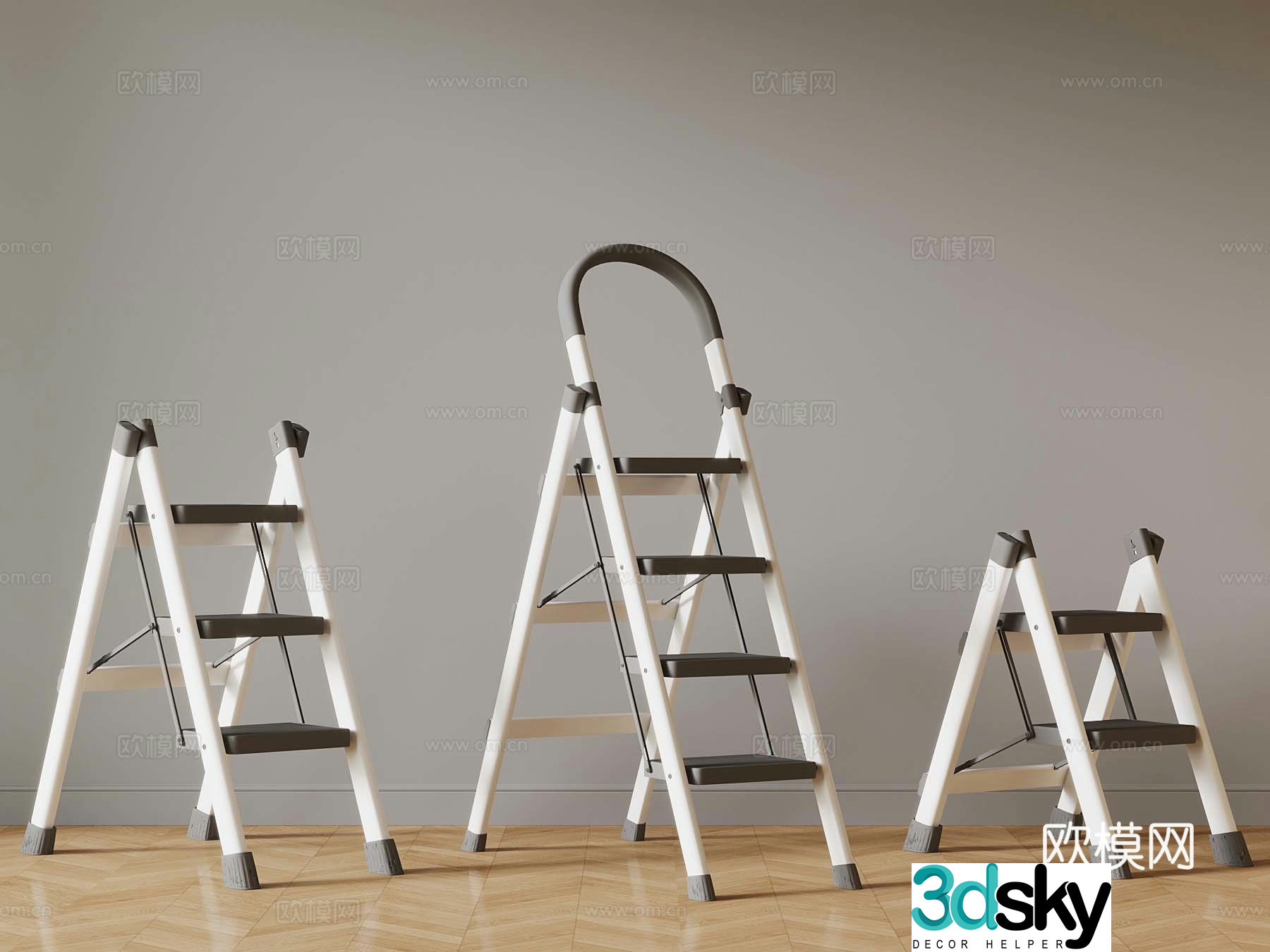 Short ladder Folding ladder Safety ladder 3D model