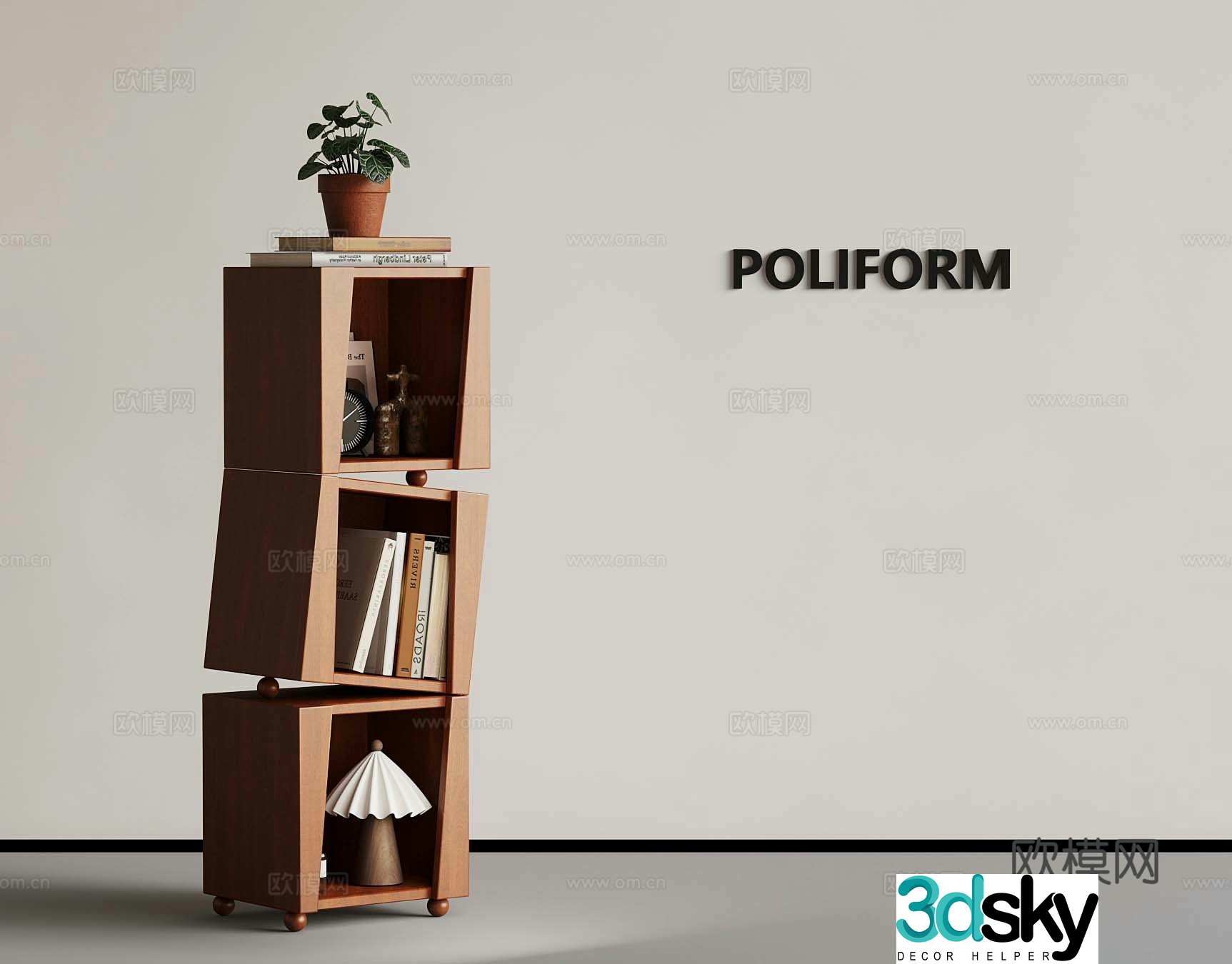 French medieval style bookcase locker bookshelf 3D model