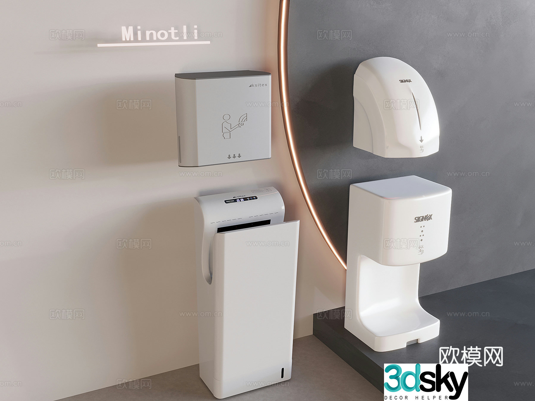 Drying blow dryer hand dryer hand dryer 3d model
