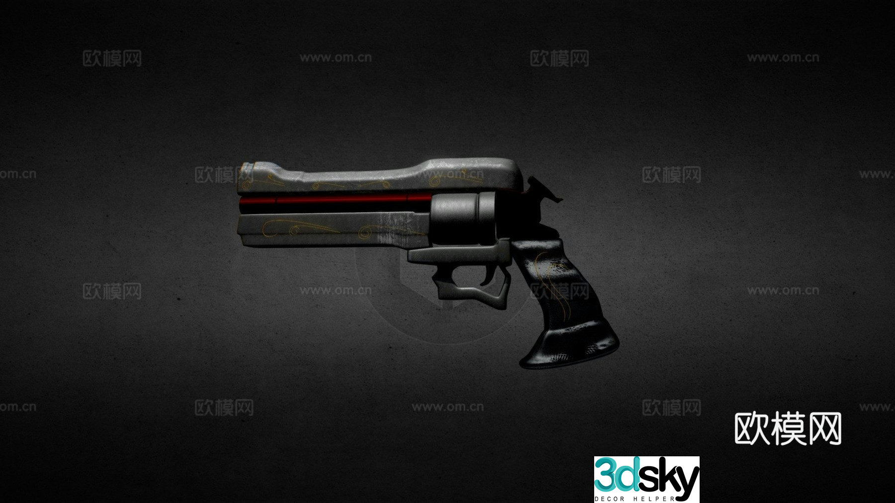 Dark Revolver 3d model