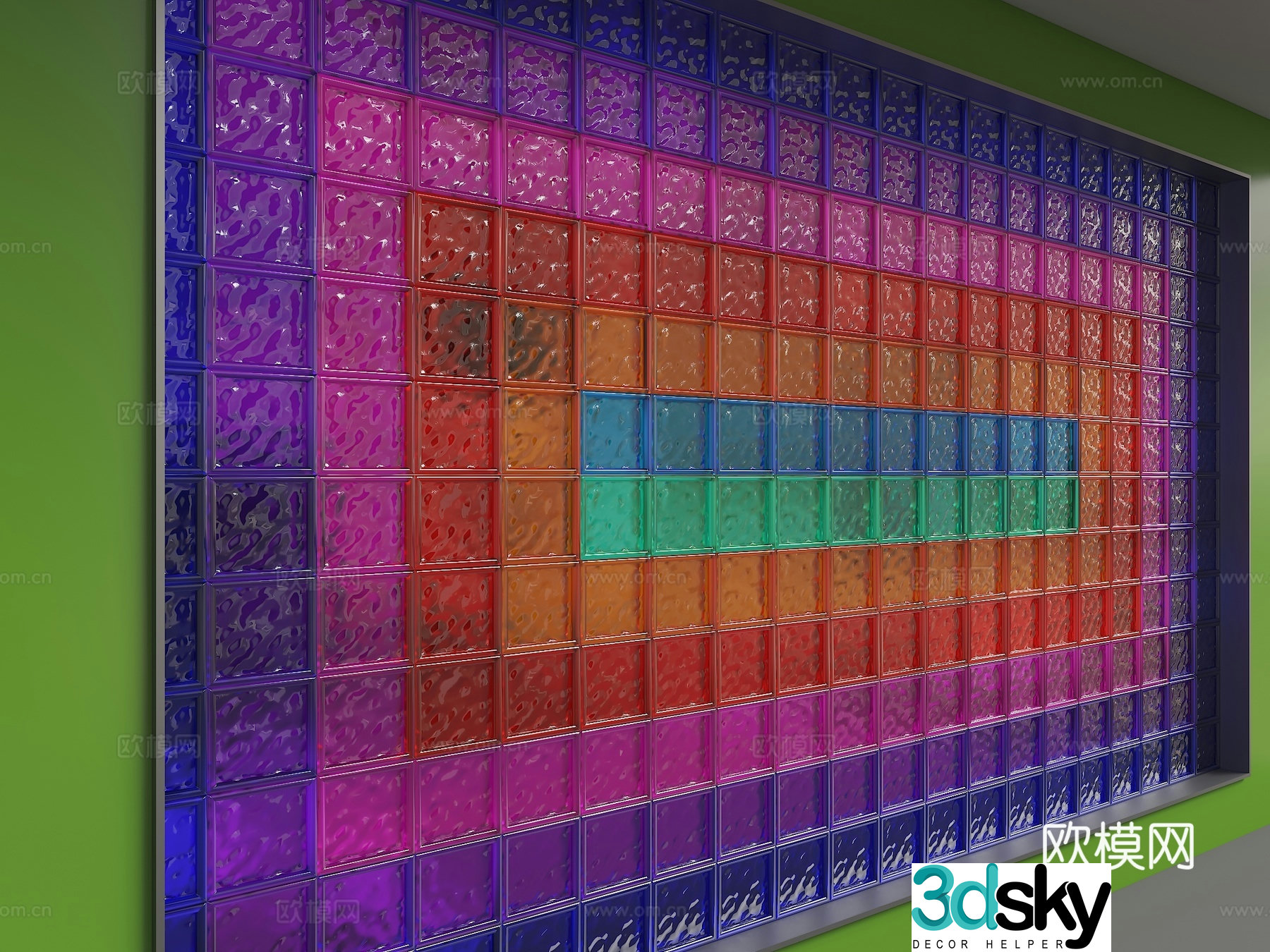 Modern glass partition 3d model