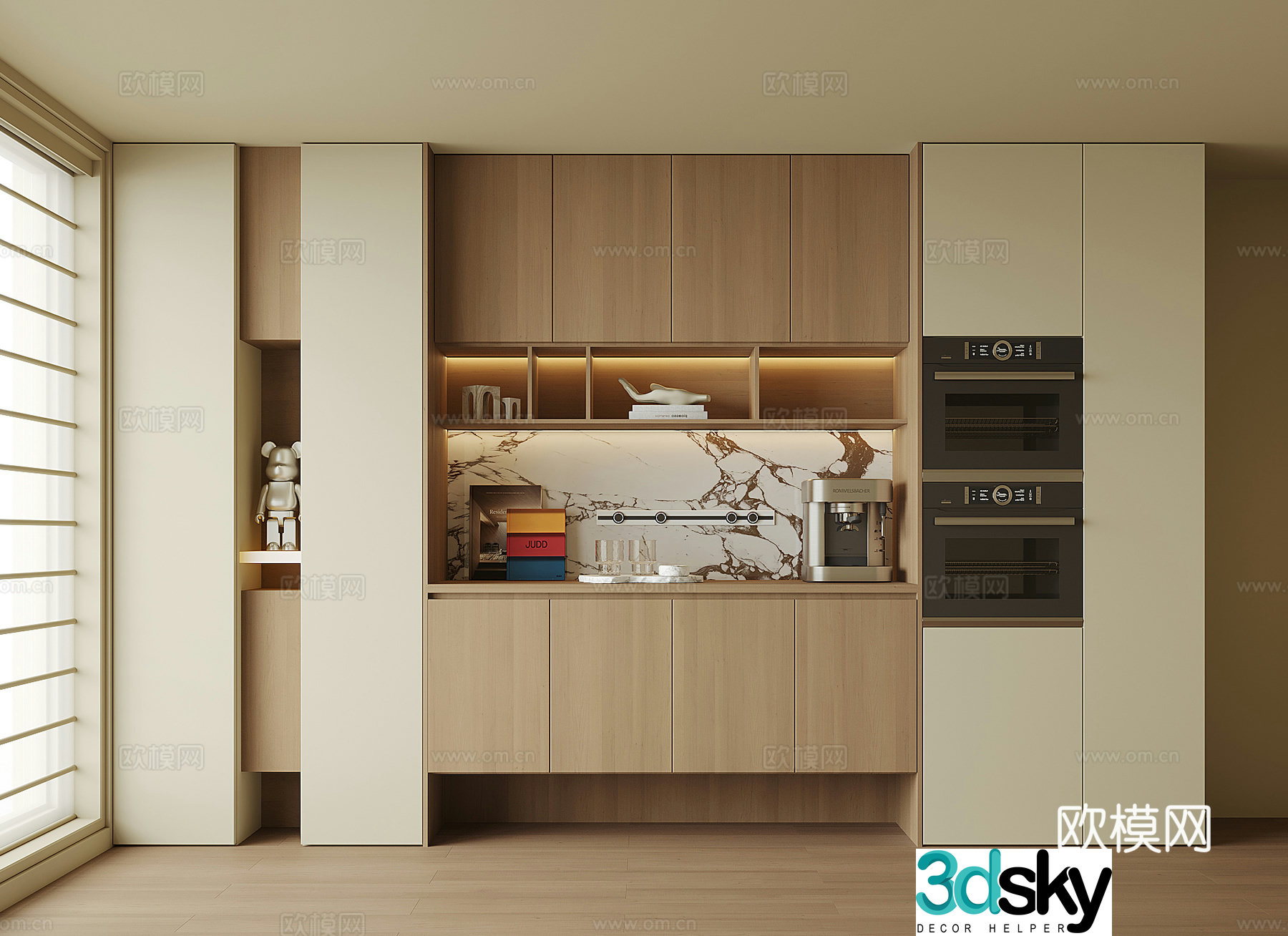 Modern wine cabinet sideboard 3D model