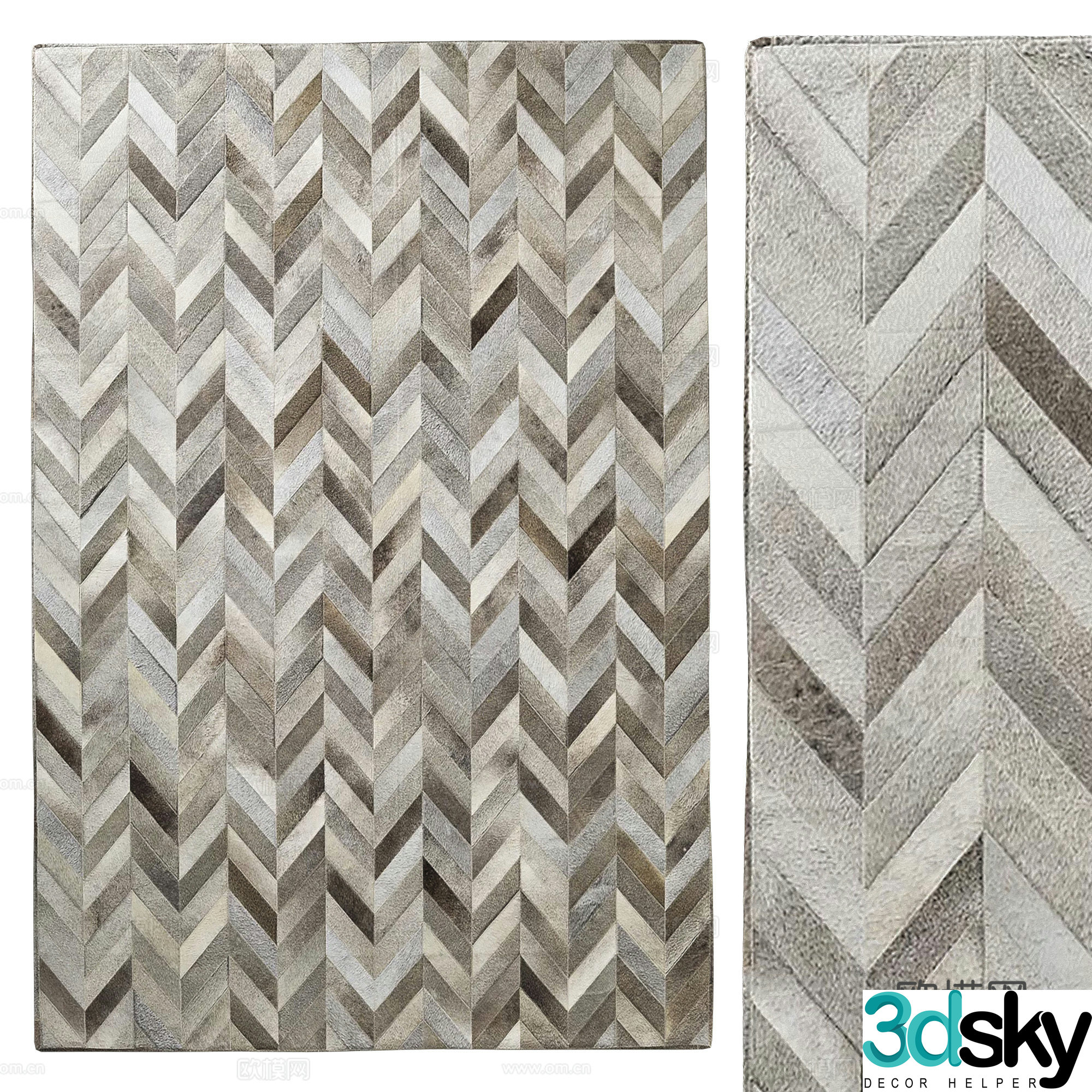 Modern Nordic art carpet 3d model