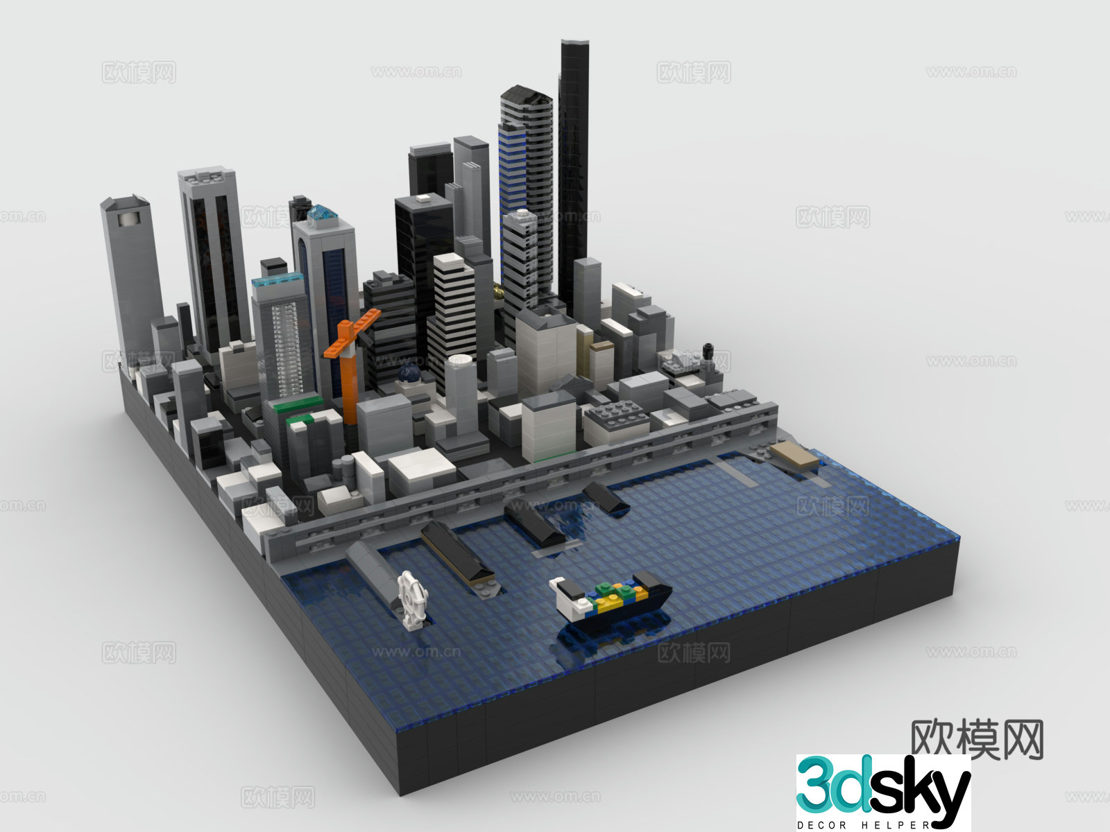 LEGO LEGO Toys Building Blocks City Skyline City Cluster City Bird’s View With 3D Model