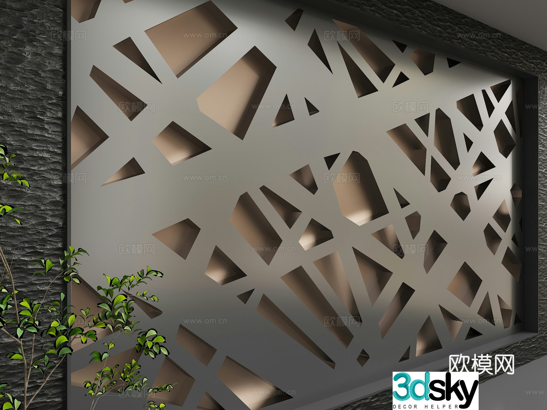 Modern background wall 3d model