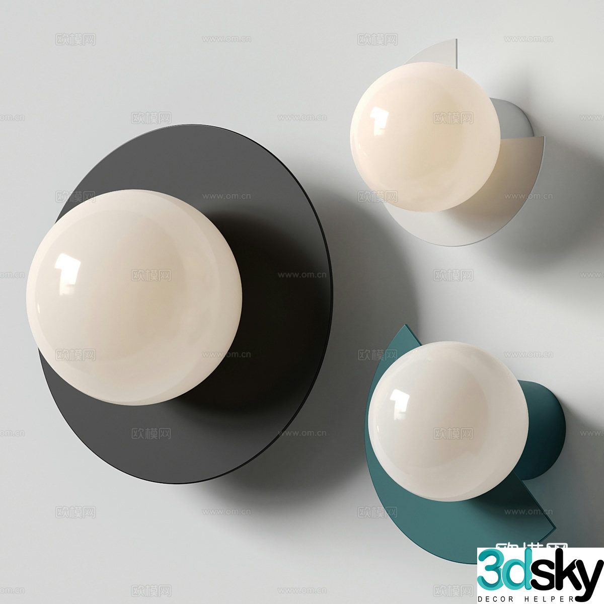 Modern minimalist decorative wall lamp 3d model