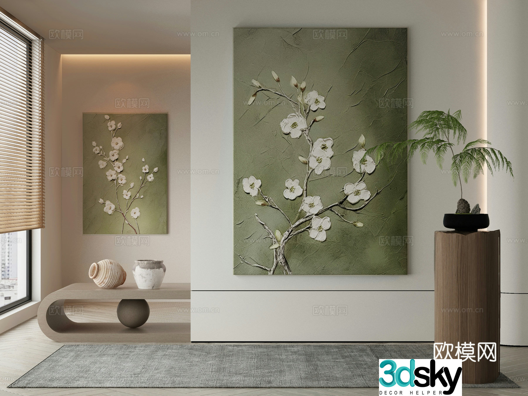 Modern Wasabi Hanging Painting Oil Painting 3D Model