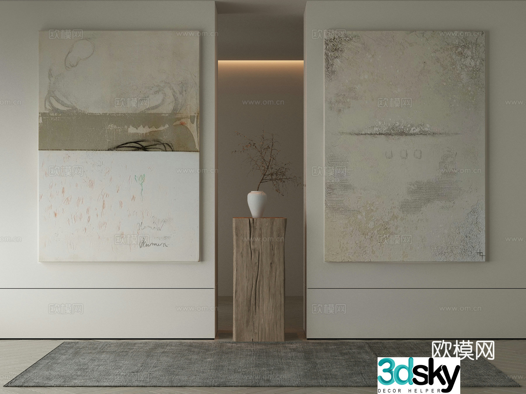 Modern Wasabi Hanging Painting Oil Painting 3D Model