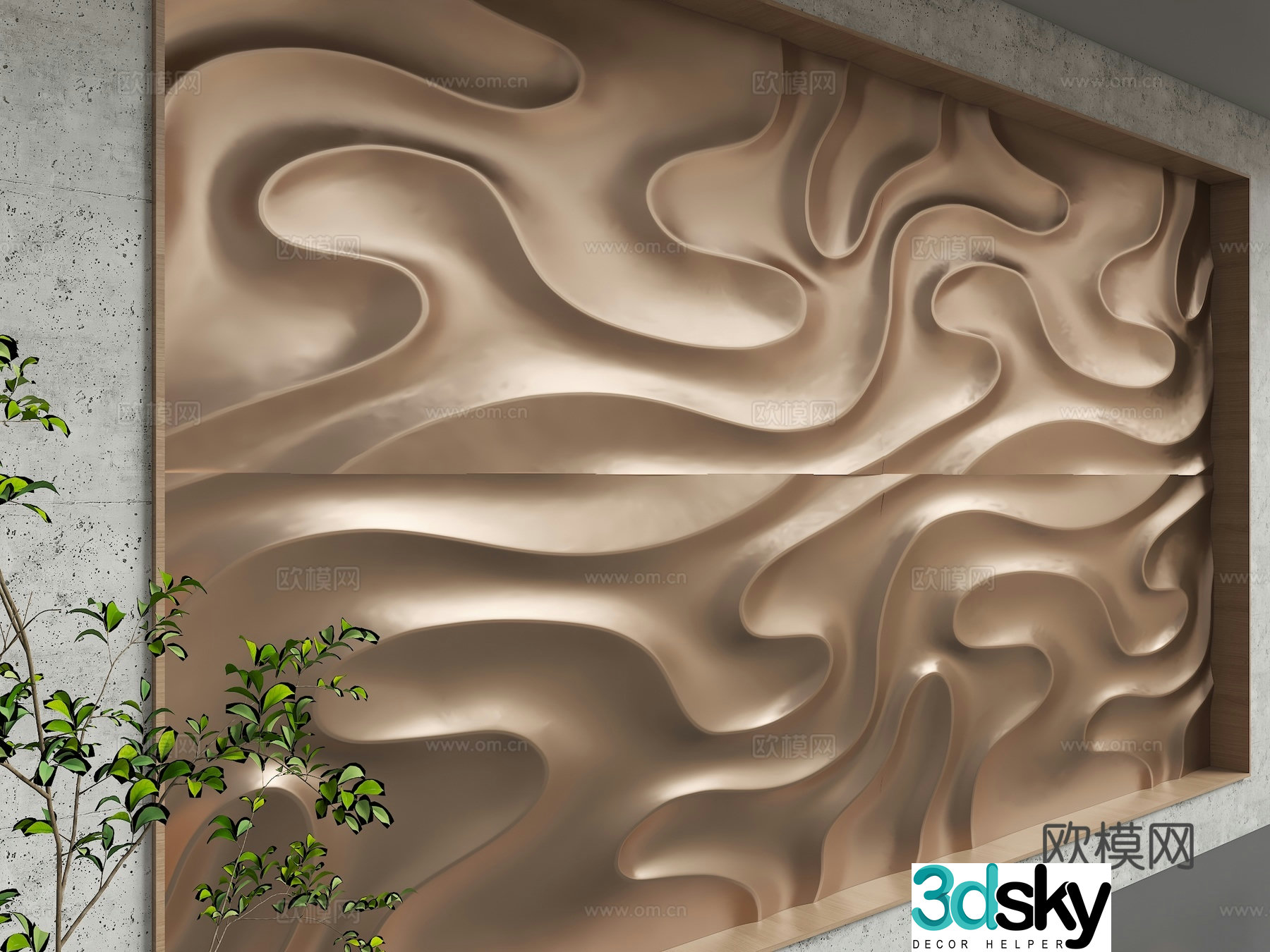 Modern background wall 3d model