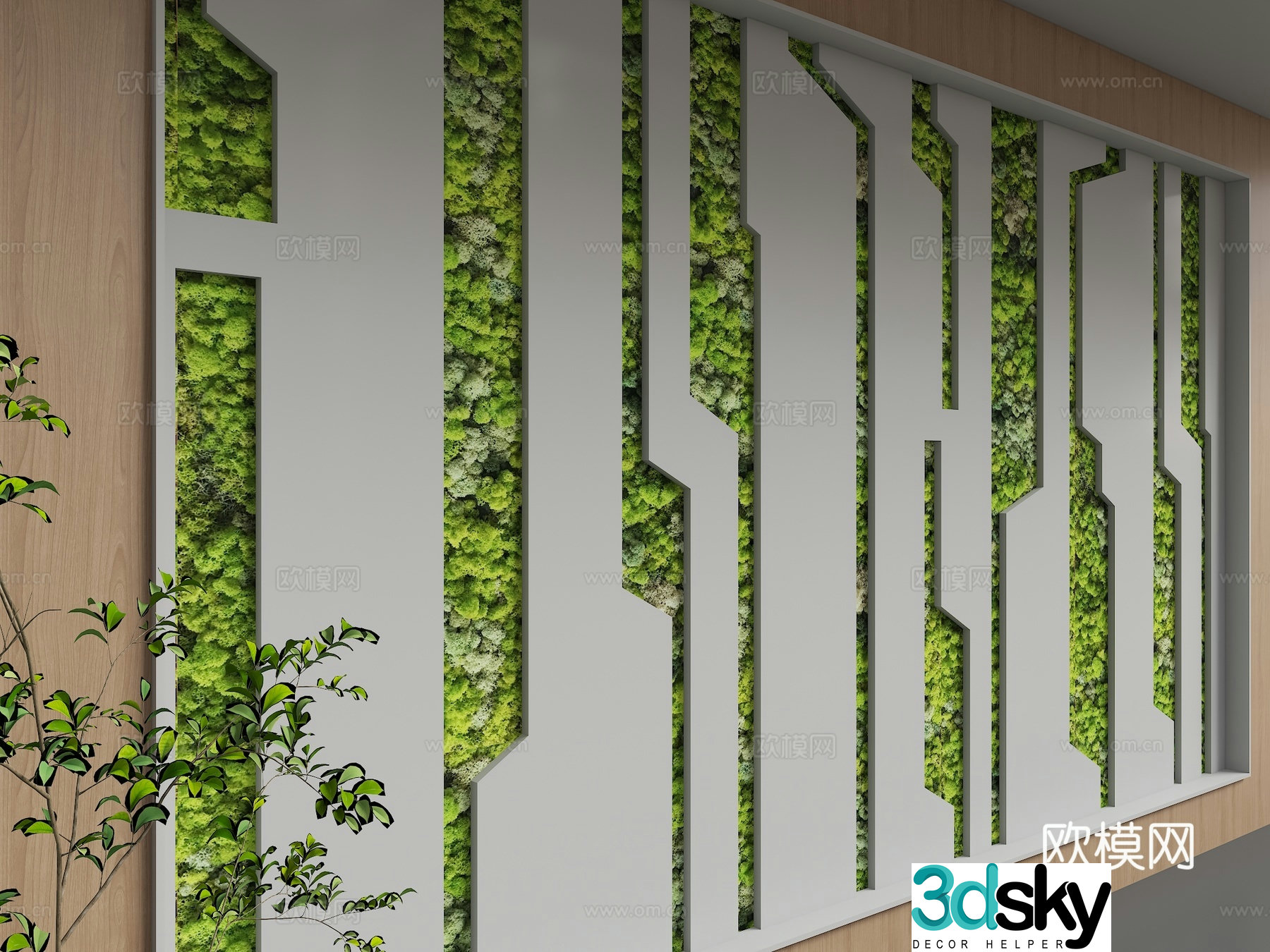Modern background wall 3d model