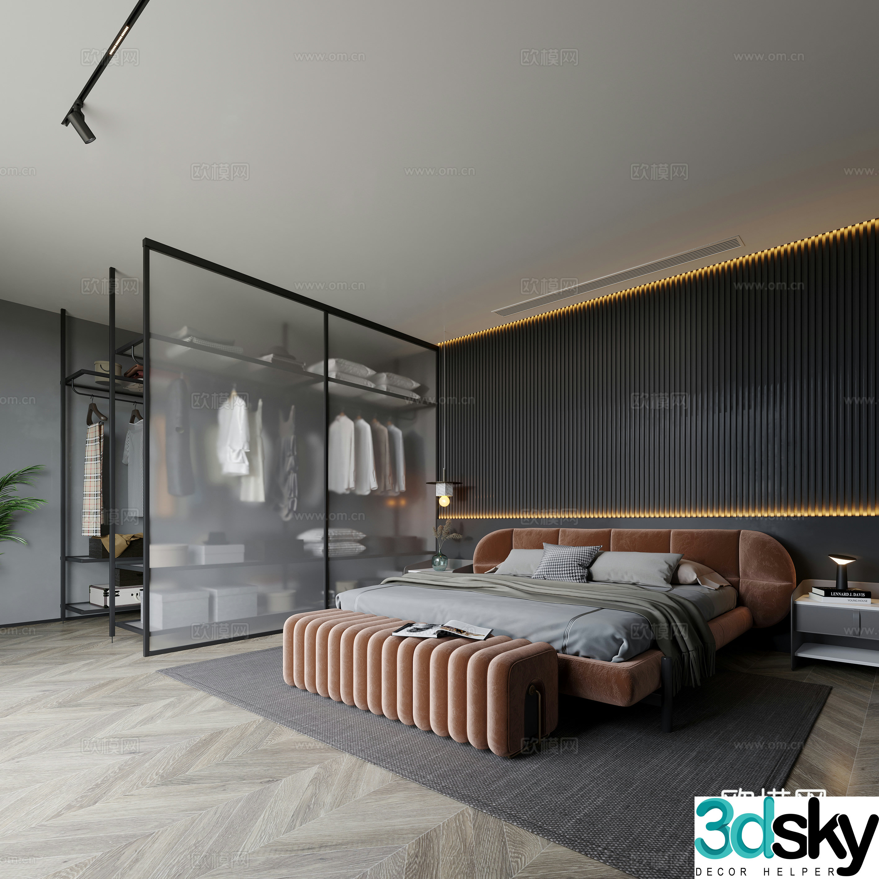 Modern bedroom 3D model 3D model