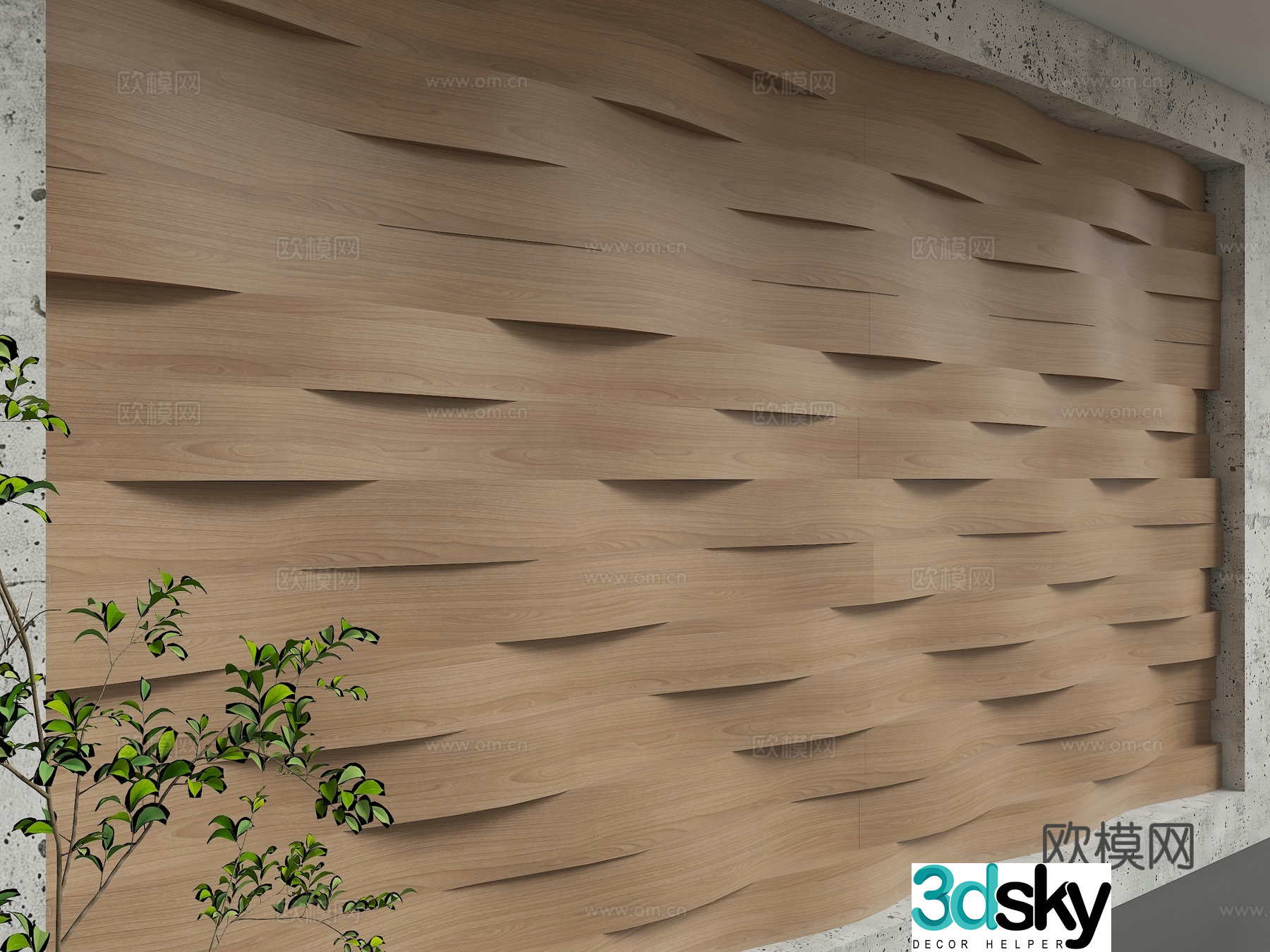 Modern background wall 3d model