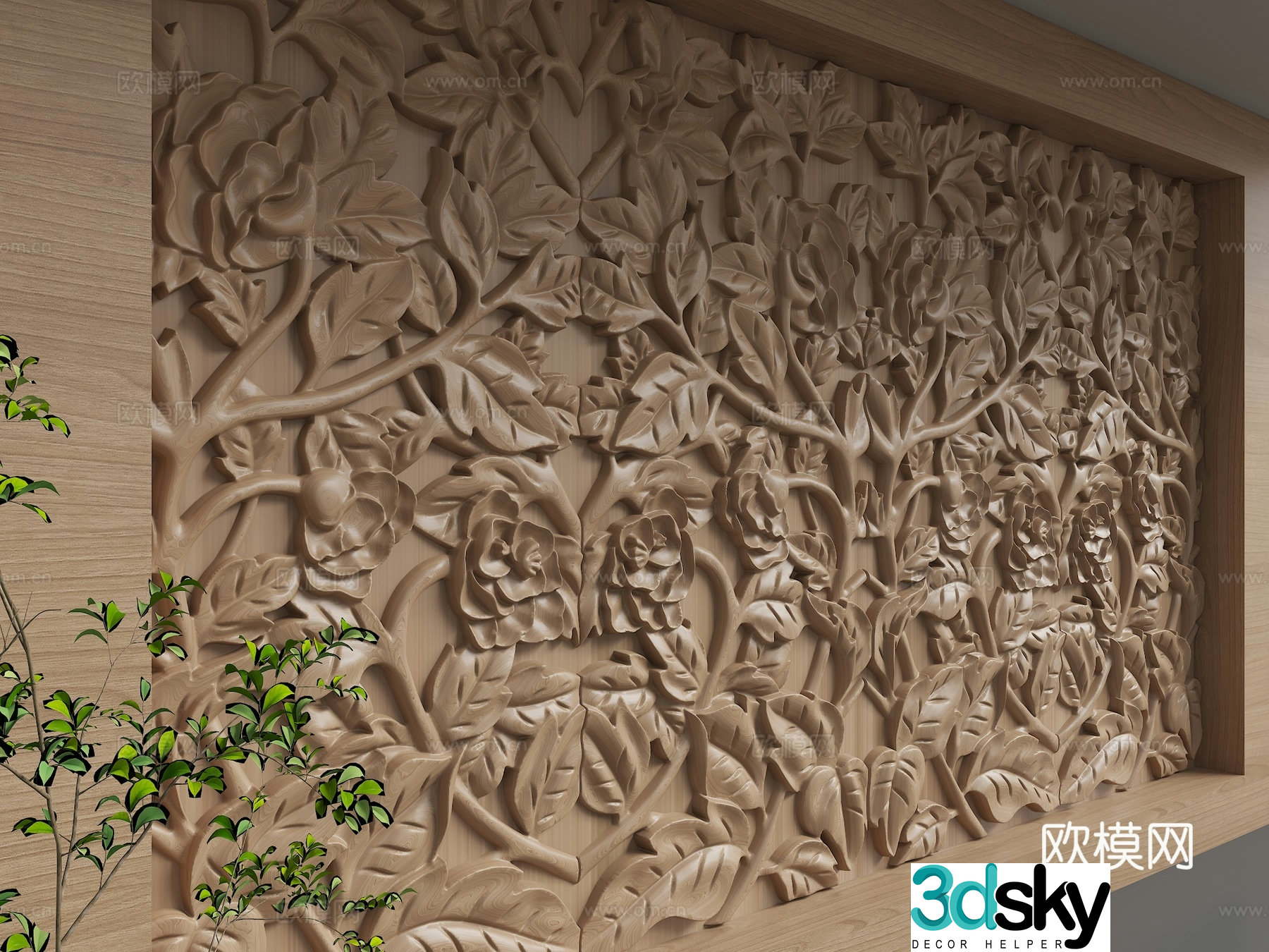 Modern background wall 3d model