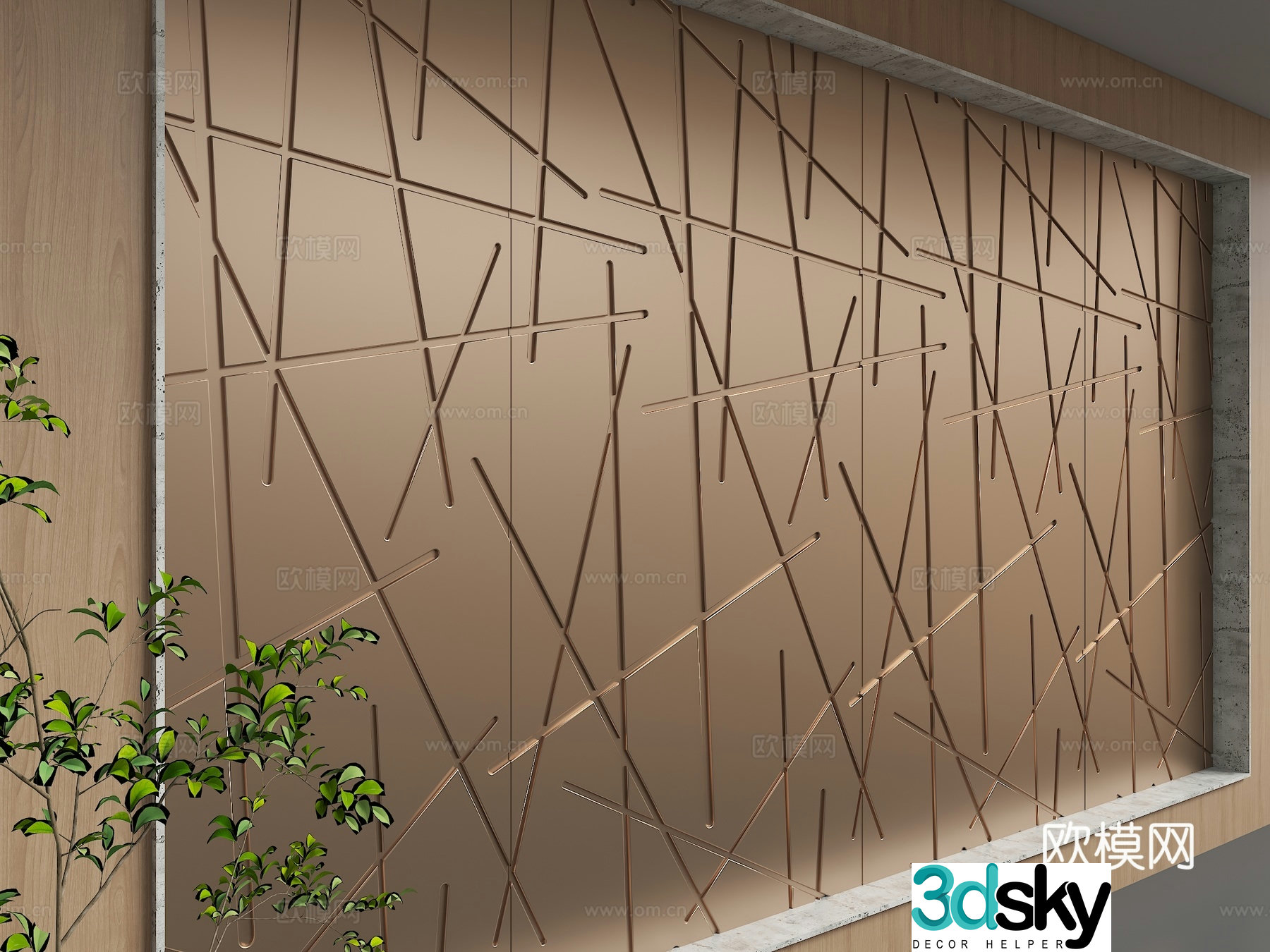 Modern background wall 3d model