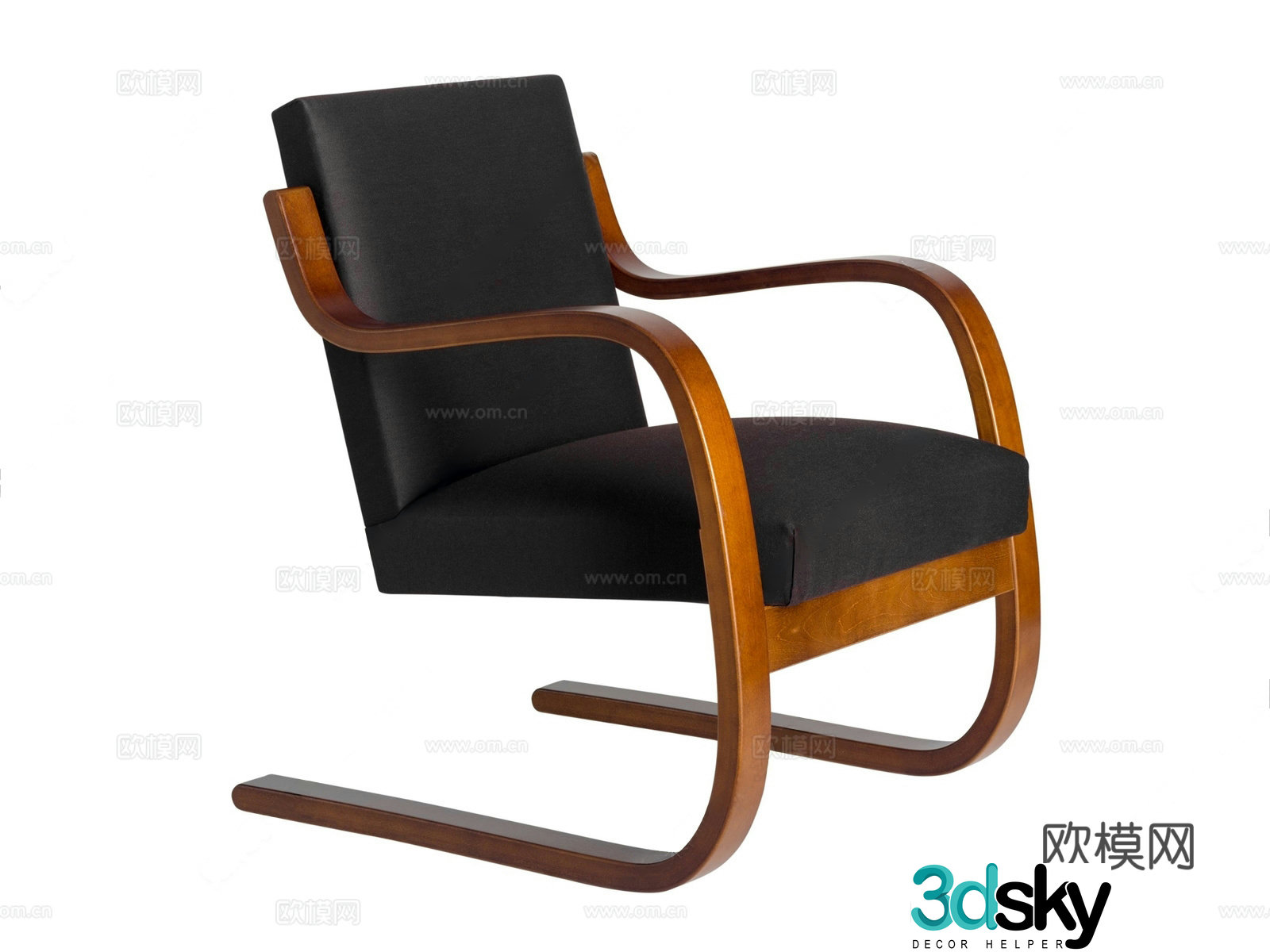 Modern Artek ancient leisure chair armchair Alto chair 3d model