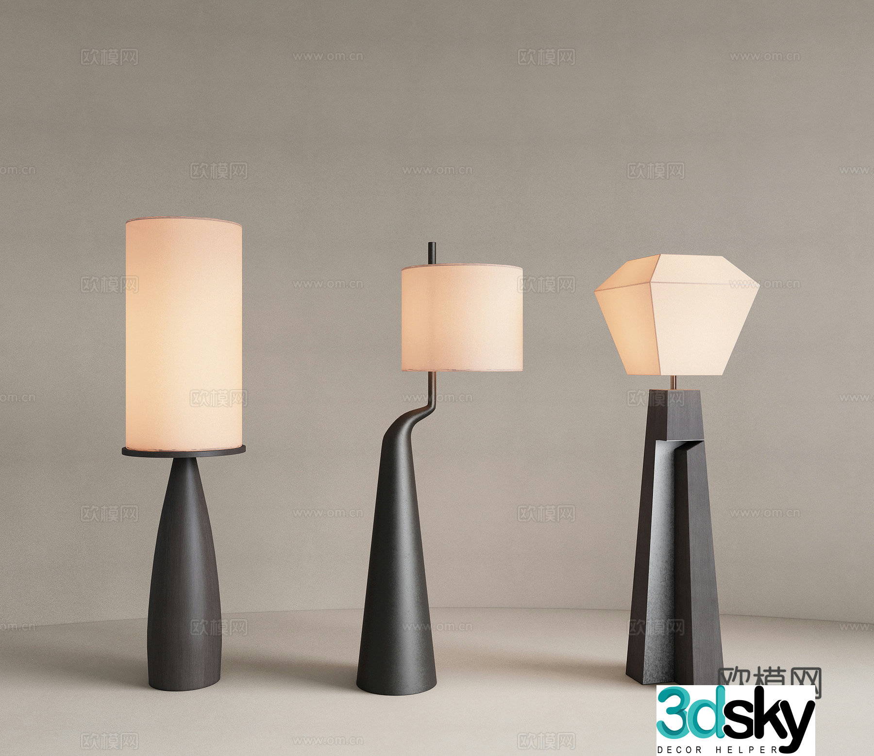 Modern retro floor lamp Living room floor lamp Study room floor lamp Bedroom floor lamp Fishing lamp 3D model